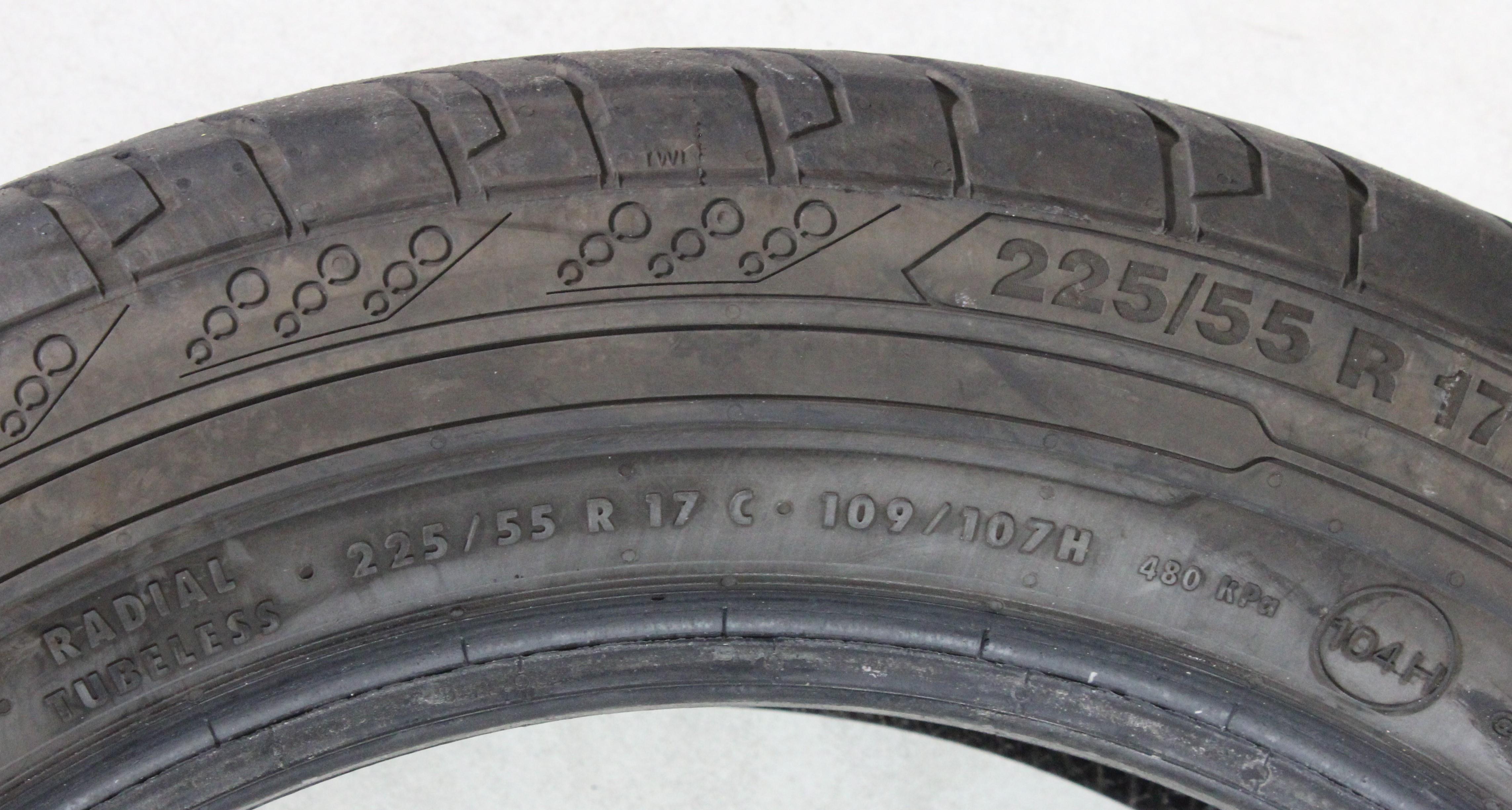 2 x 225/55R17C 109/107H Sommerreifen Continental Van Contact 200 5,5-6mm 2025