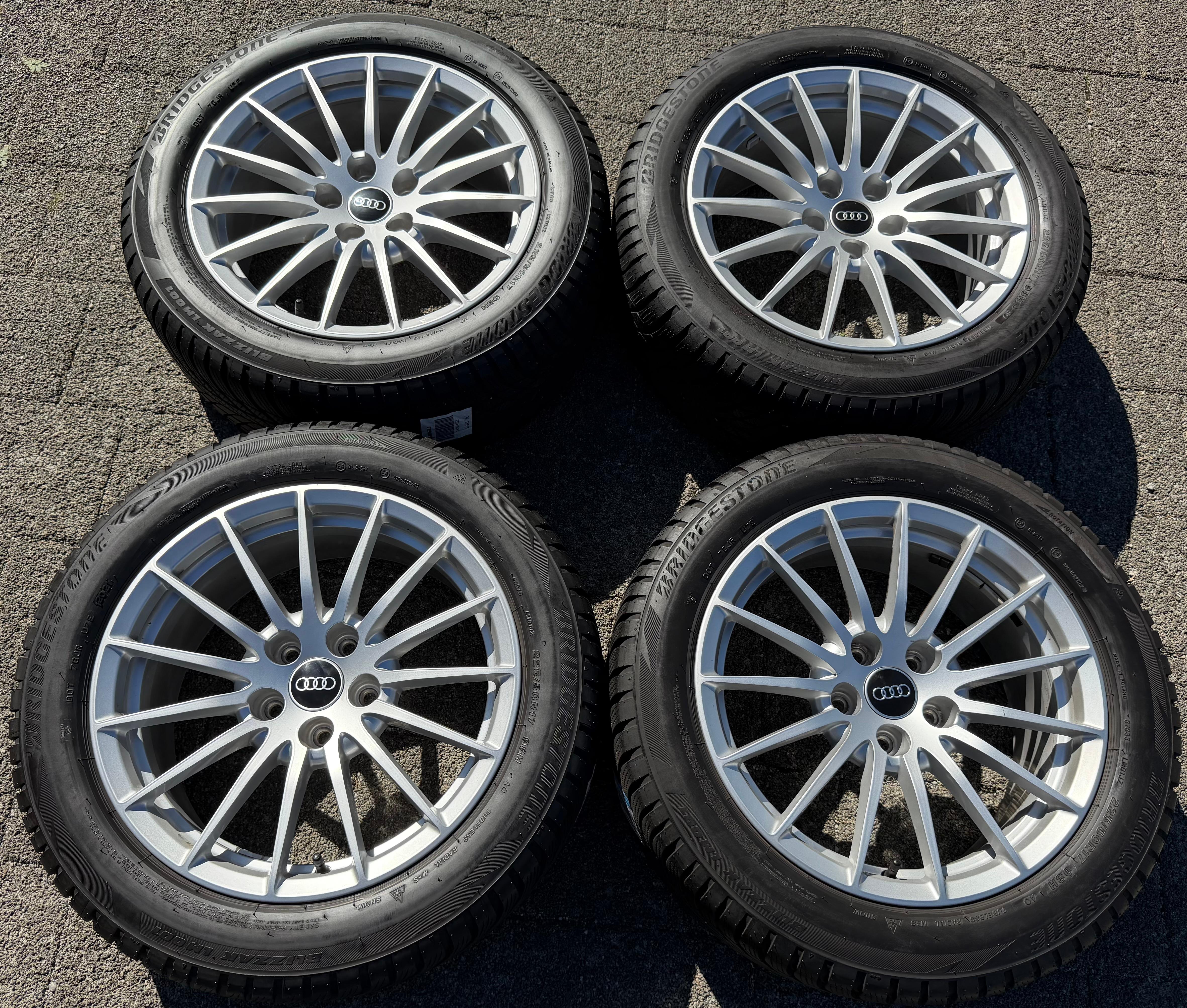 4 Original 17" Alu Winterräder Audi A5 F5 8W 225/50R17 98H 8W0601025AE Bridgestone