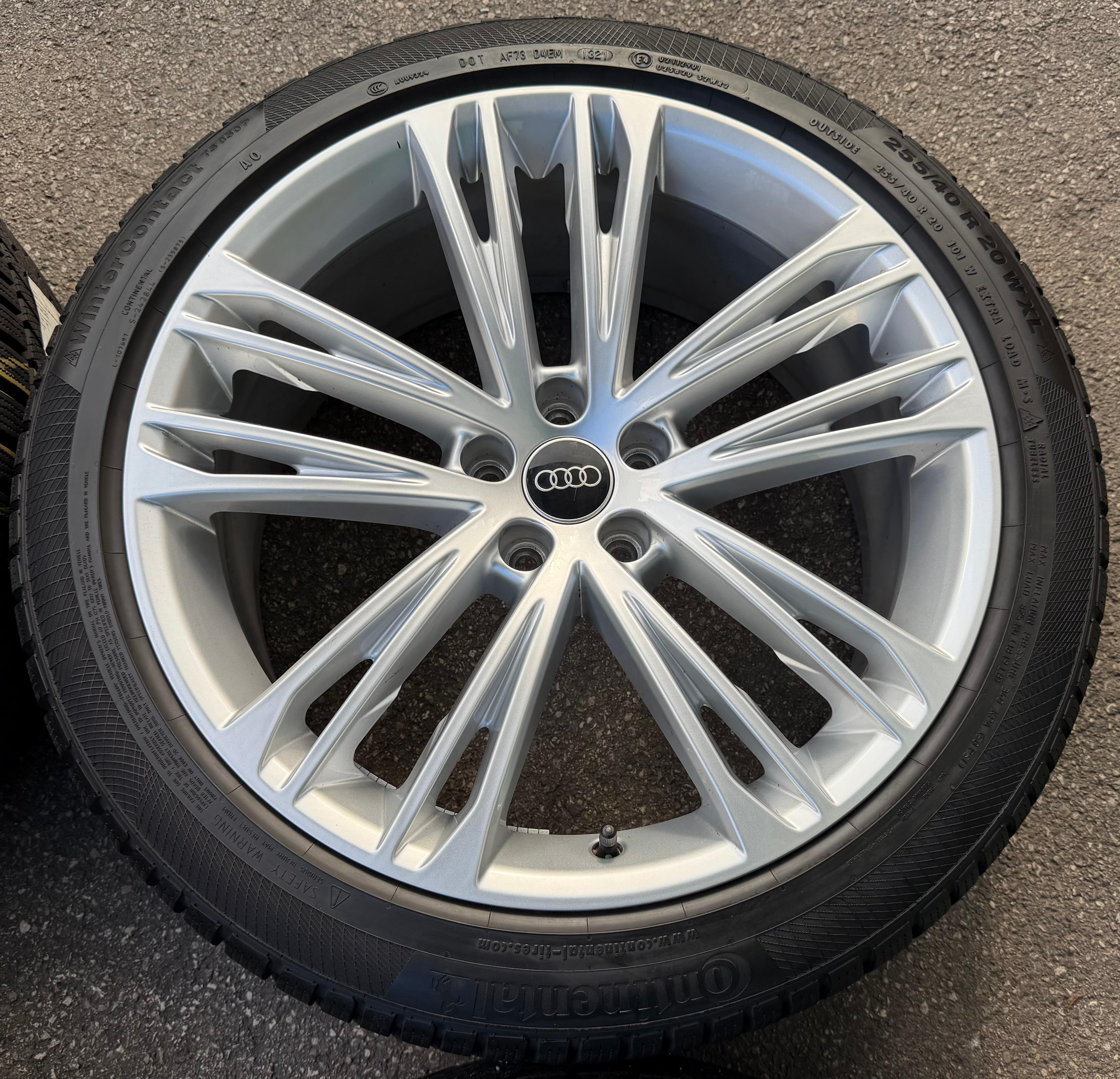 4 ruedas de invierno originales de aleación de 20" para Audi A7 S7 4K 4K8601025F 255/40R20 101W Continental