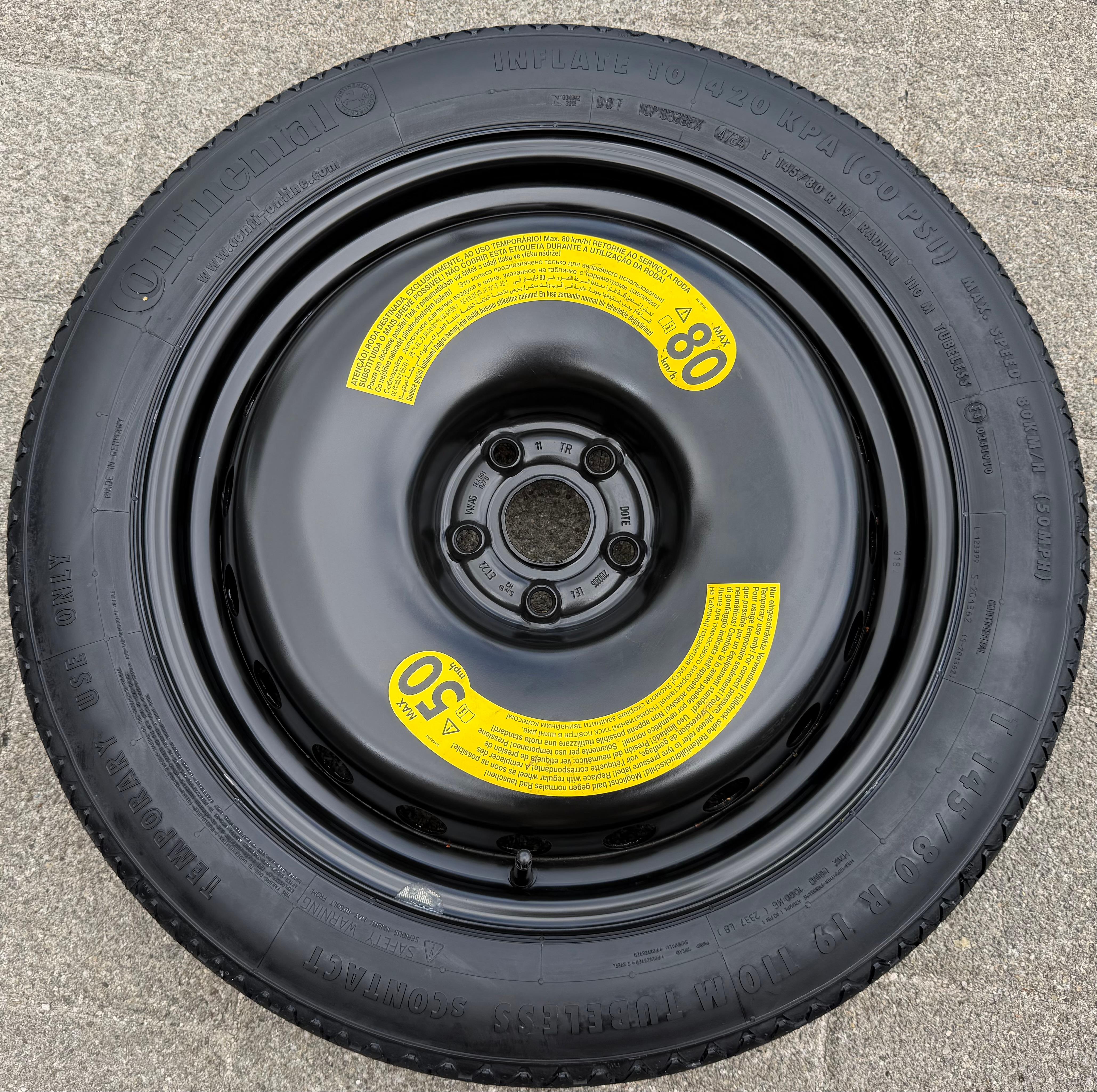 1 X ORIGINEEL 19" NOTRAD RESERVERAD VW ID.4 ID4 ID.5 ID5 1EA601027D 145/80R19 110M NIEUW