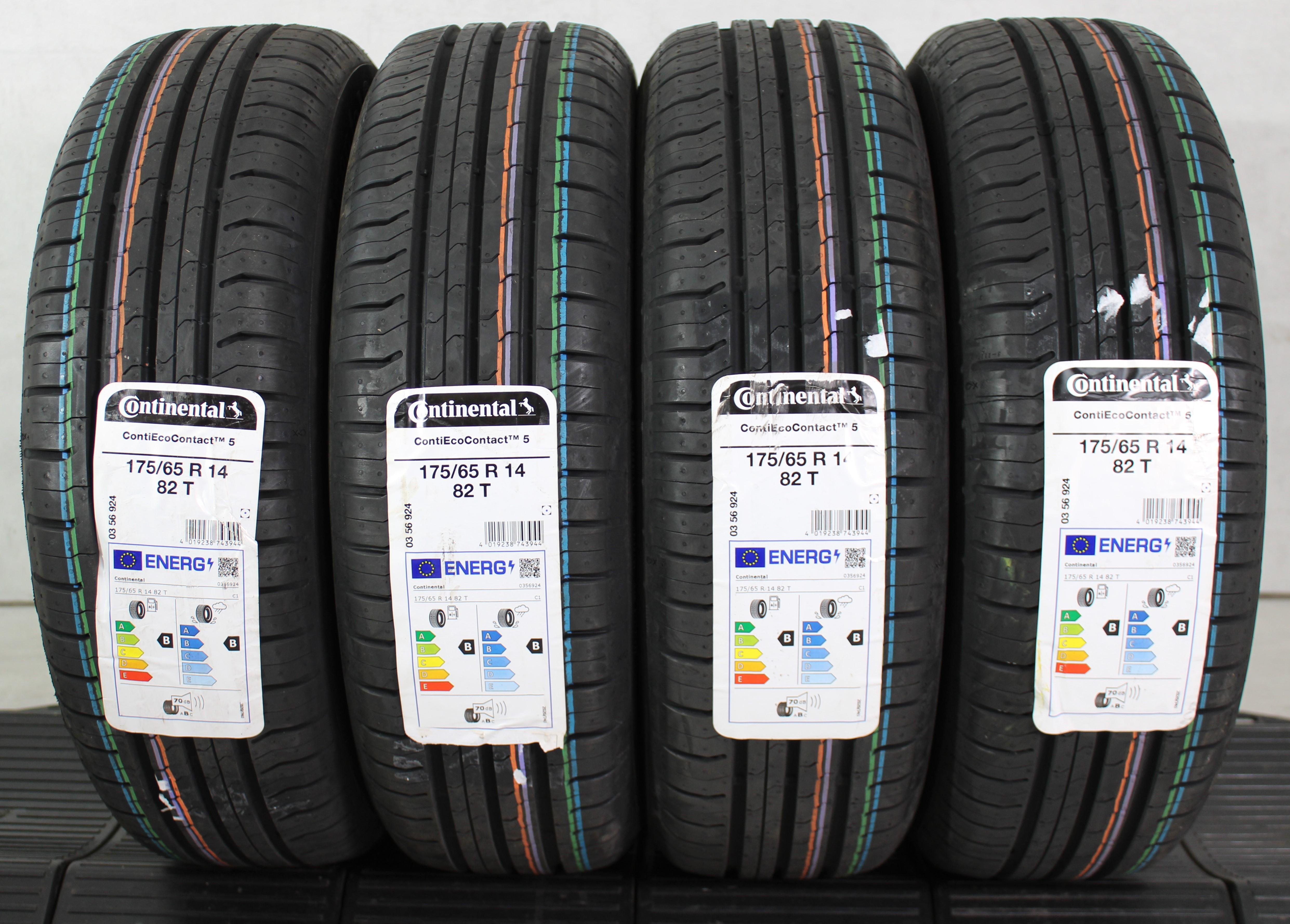 4 x 175/65R14 82T neumáticos de verano Continental Eco Contact 5 2023 NUEVO Entrega gratuita