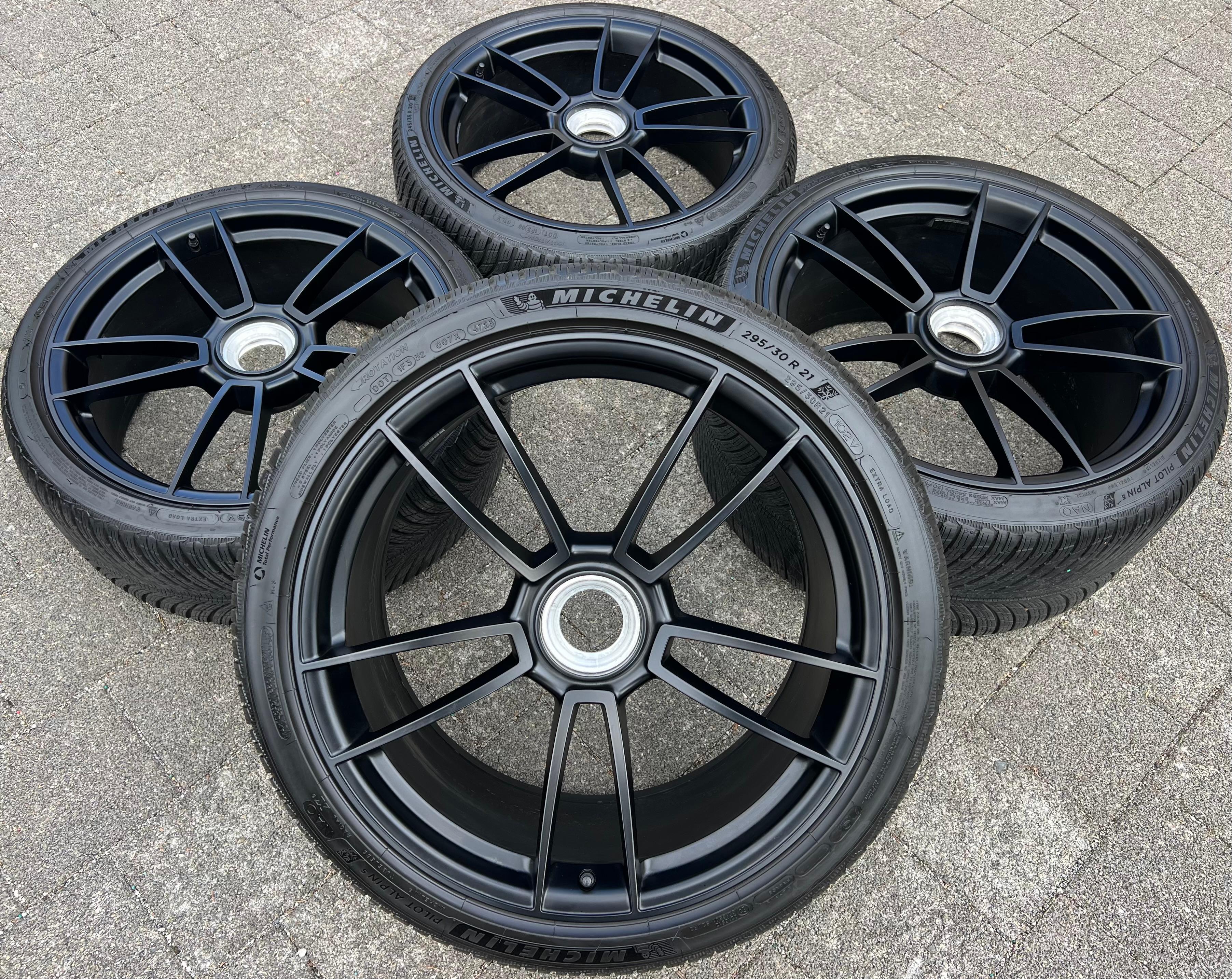 4 ORIGINELE 20" en 21" ALU-winterwielen voor Porsche 911 992 GTS met centrale vergrendeling (Centerlock)