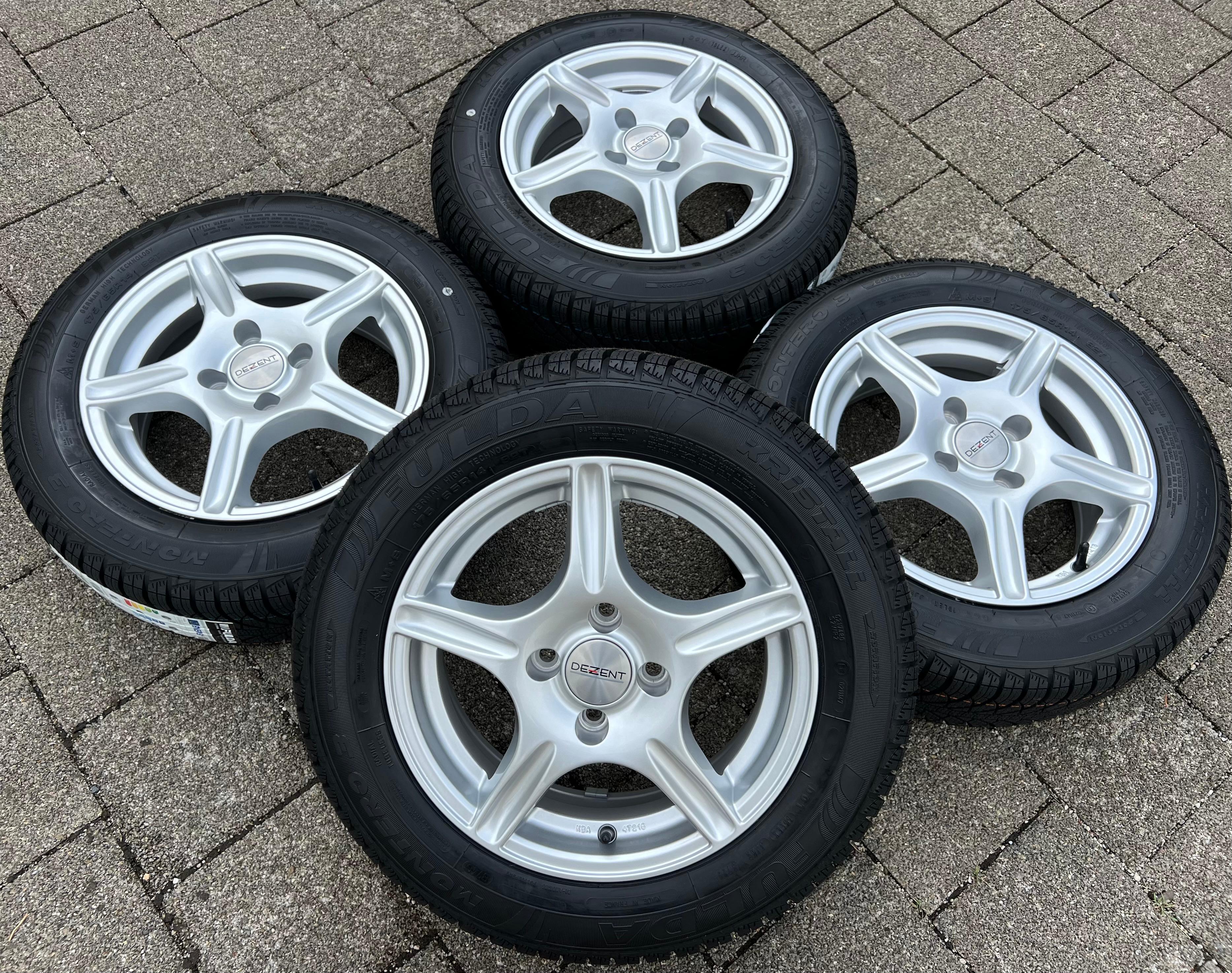 4 llantas de aluminio de 14" para invierno para VW UP!, SEAT MII y ŠKODA CITIGO, 175/65R14 82T, FULDA 2023, nuevas
