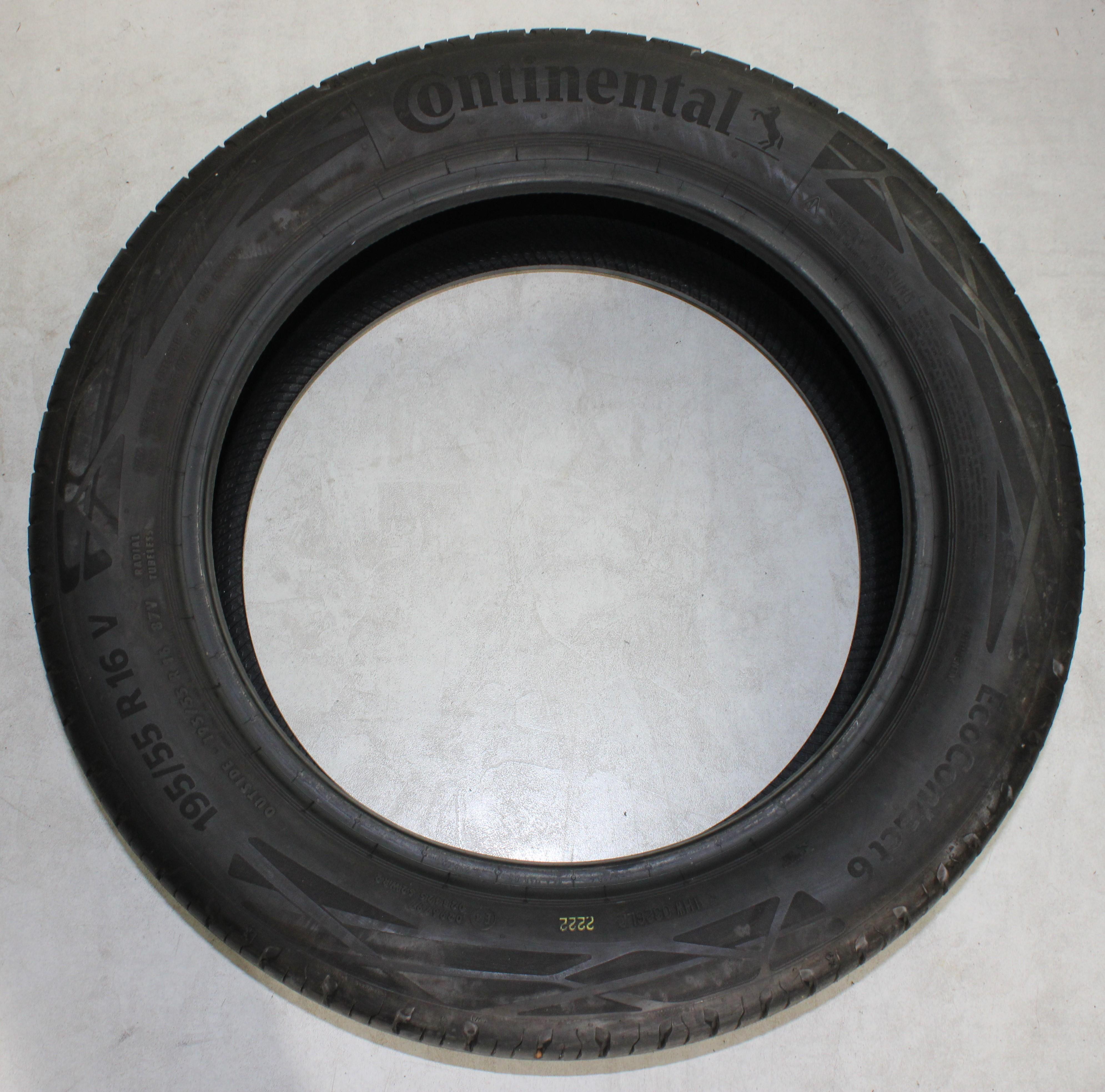 4 x 195/55R16 87V Sommerreifen Continental Eco Contact 6 4-5mm 2022