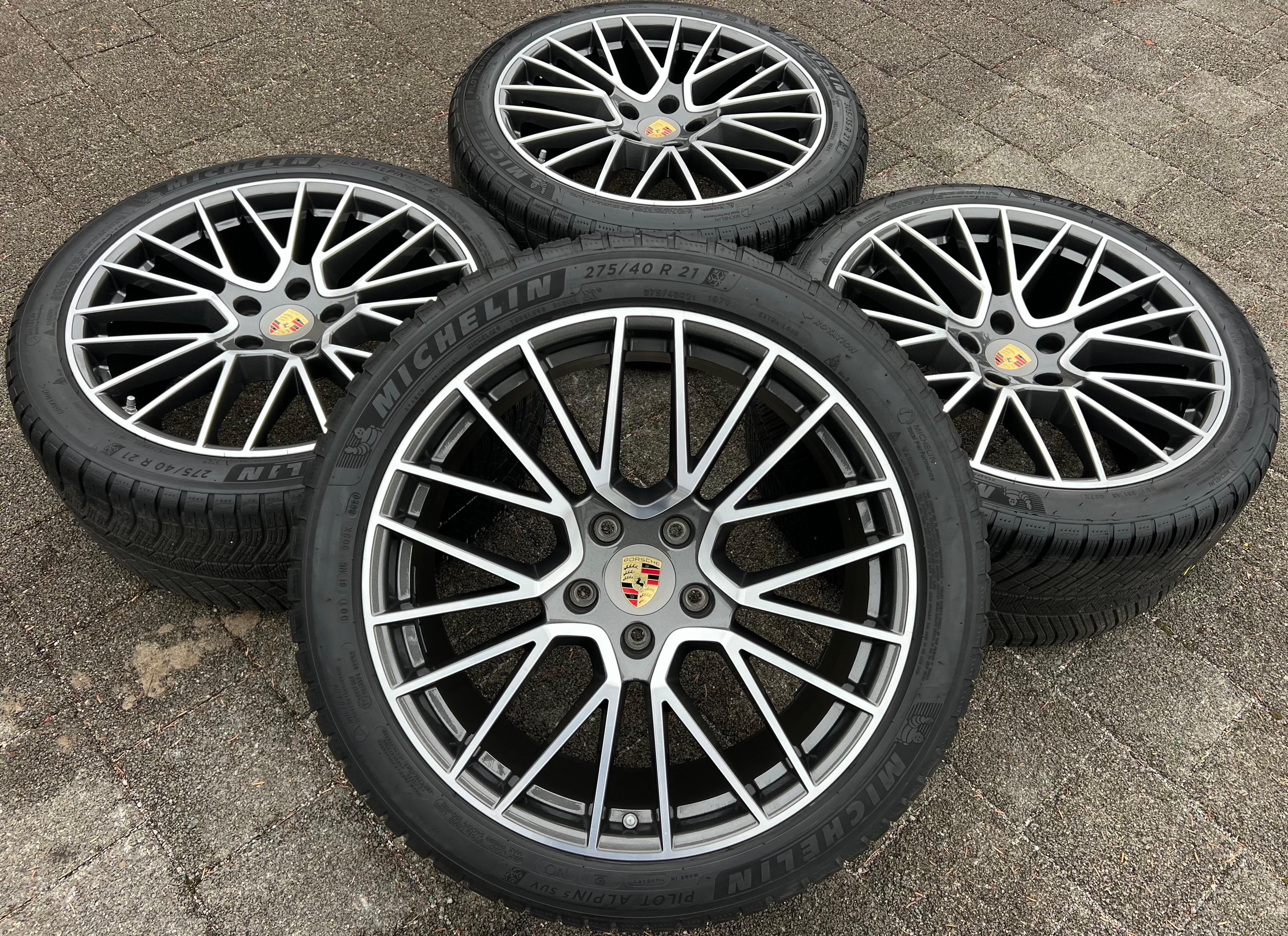 4 ORIGINAL 21" ALU WINTERRÄDER PORSCHE CAYENNE 9YA MICHELIN RDKS FREIHAUS