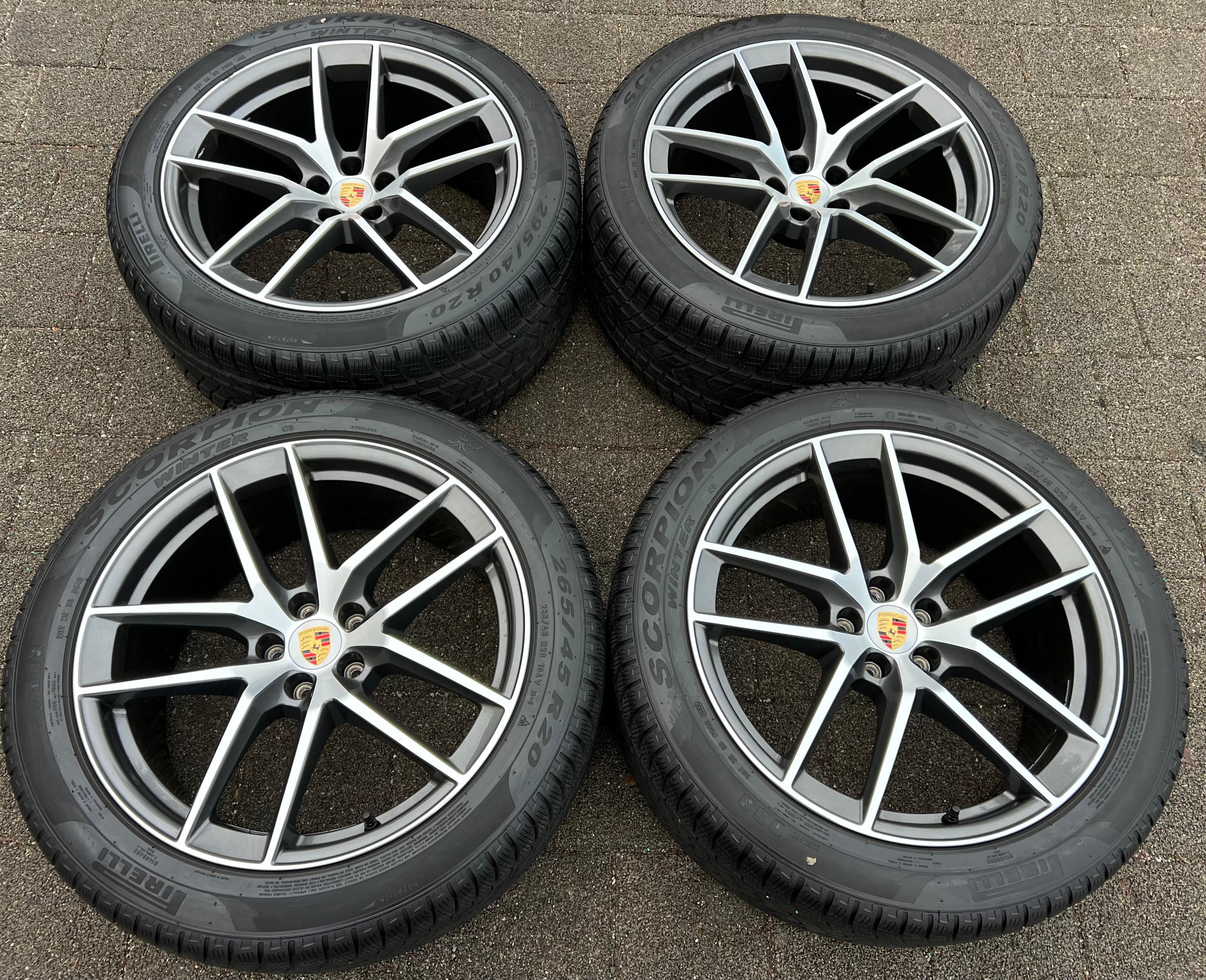 4 ORIGINAL 20" ALU WINTERRÄDER PORSCHE MACAN 265/45R20 104V 295/40R20 106V RDKS