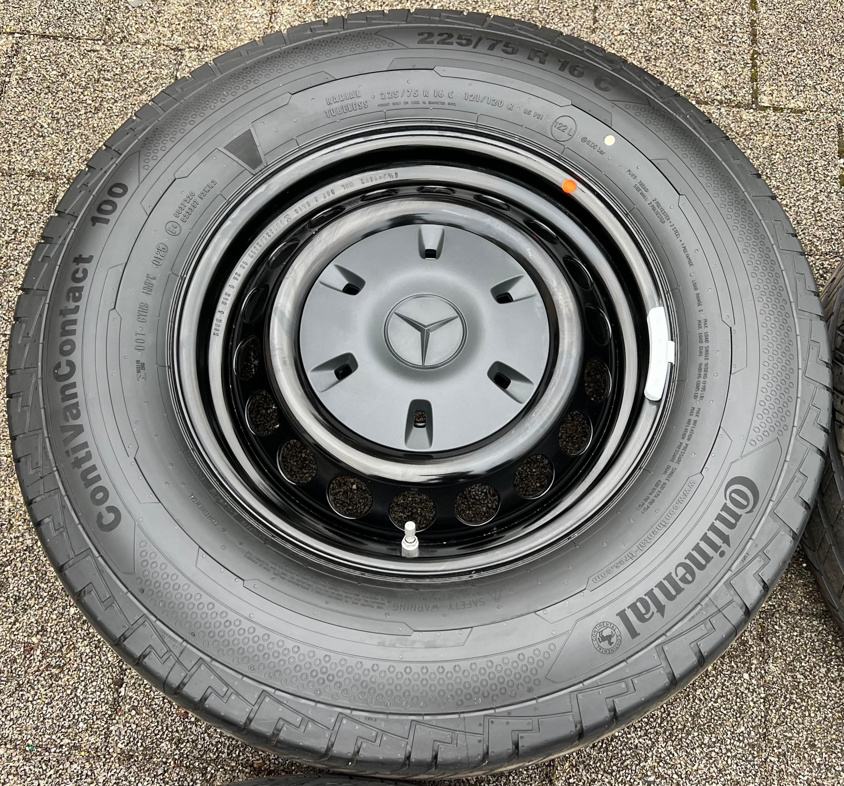 4 Sommerräder Mercedes Sprinter W907 907 225/75R16C 121/120R Continental 2025 RDKS