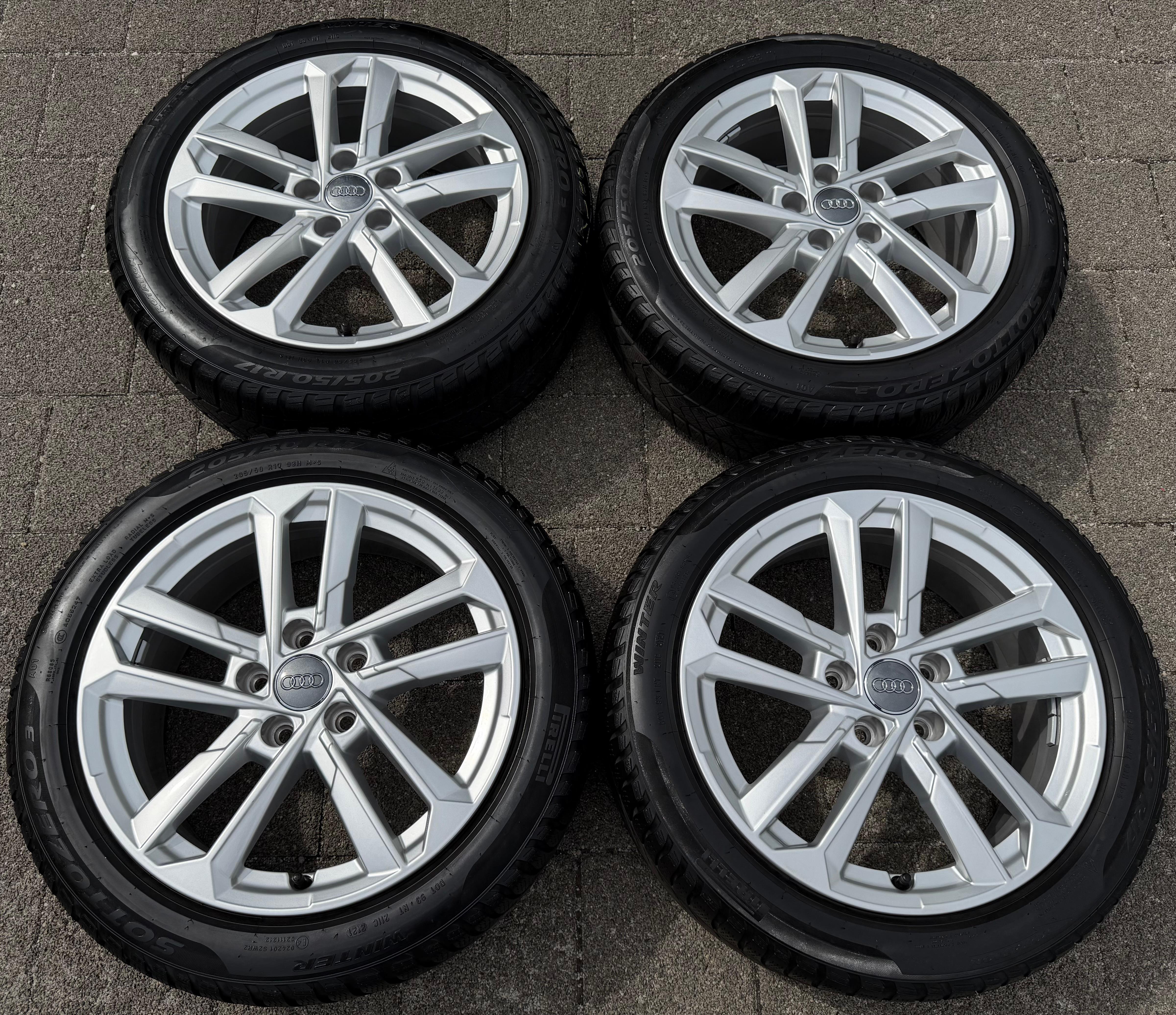4 Original 17" Alu Winterräder Audi A3 S3 8V 8Y0601025L 205/50R17 93H Pirelli