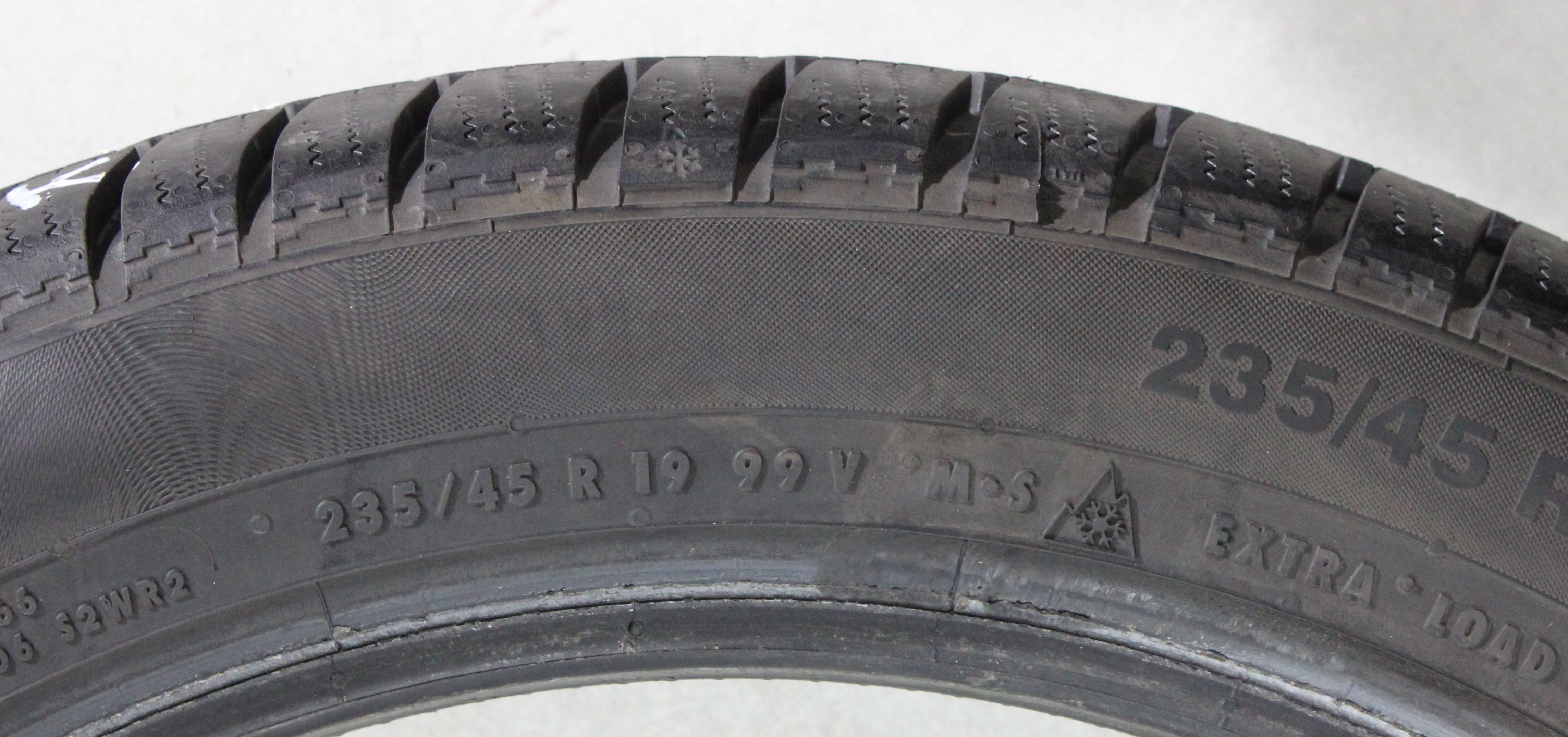 4 x 235/45R19 99V Winterreifen Continental Winter Contact TS830P MO 7,5-8mm 2016 XL