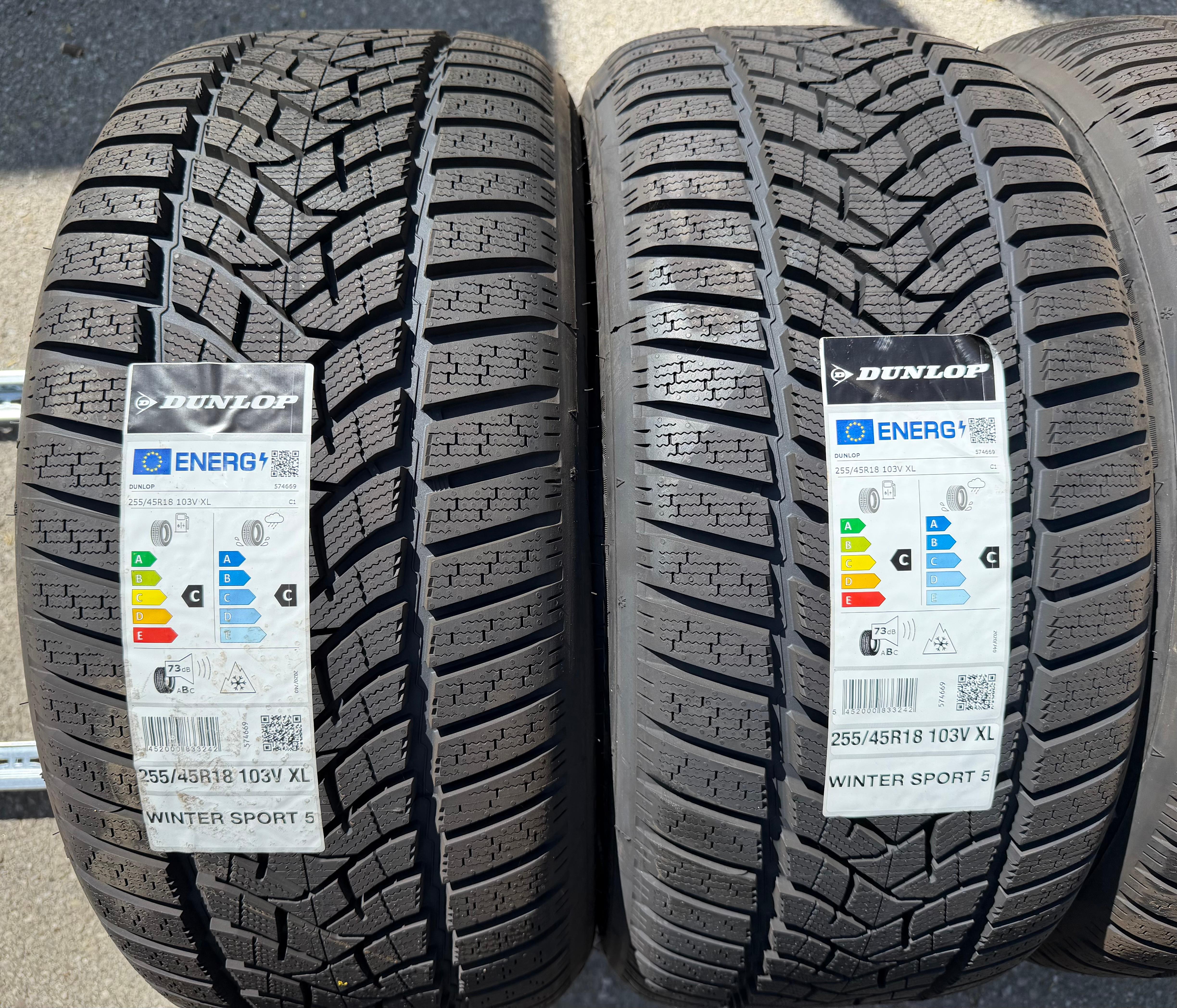 4 x 255/45R18 103V XL Winterreifen Dunlop Winter Sport 5 2023 NEU