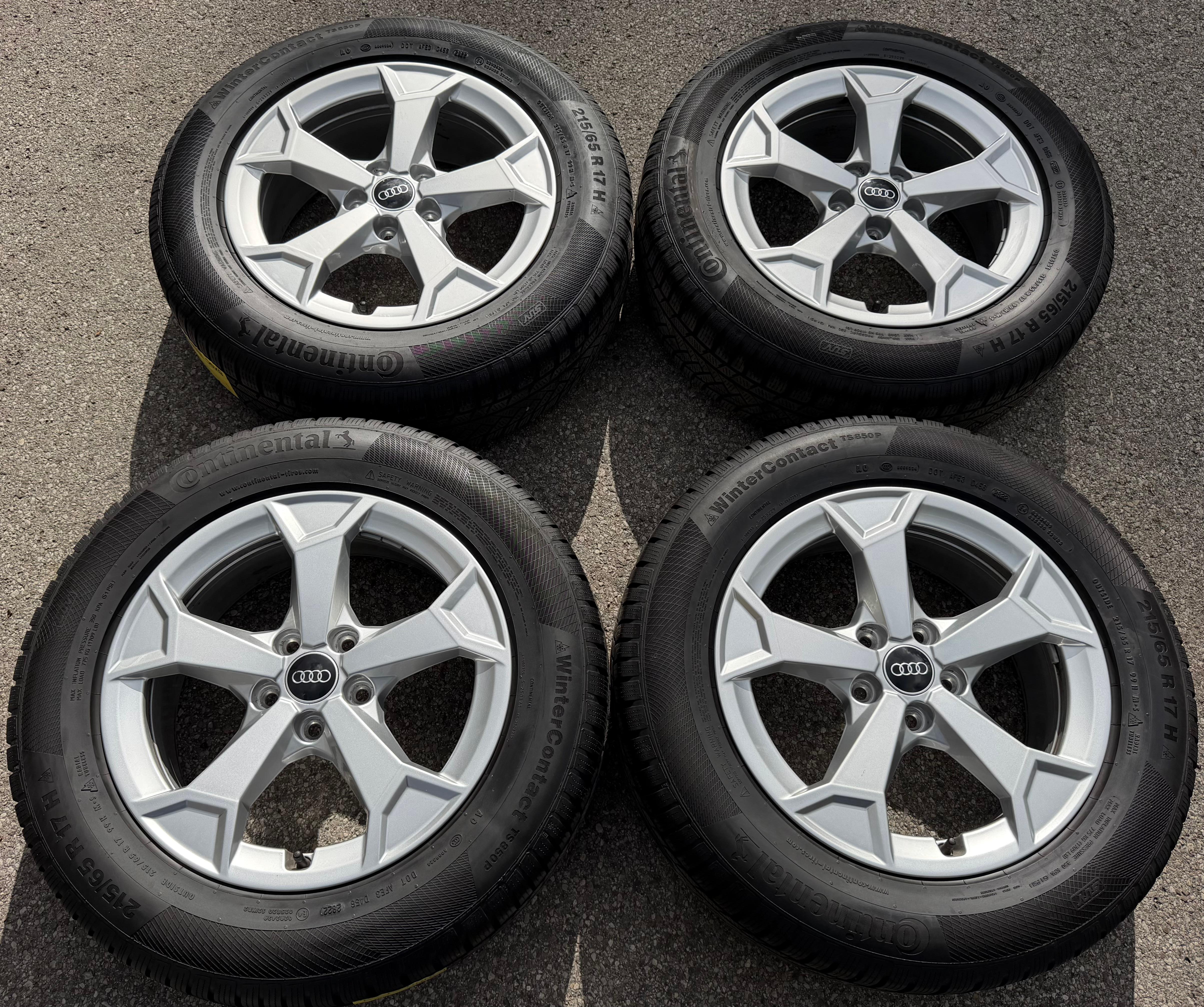 4 ruedas de invierno de aluminio originales de 17" para AUDI Q3 F3 F3N 215/65R17 99H Continental 2022