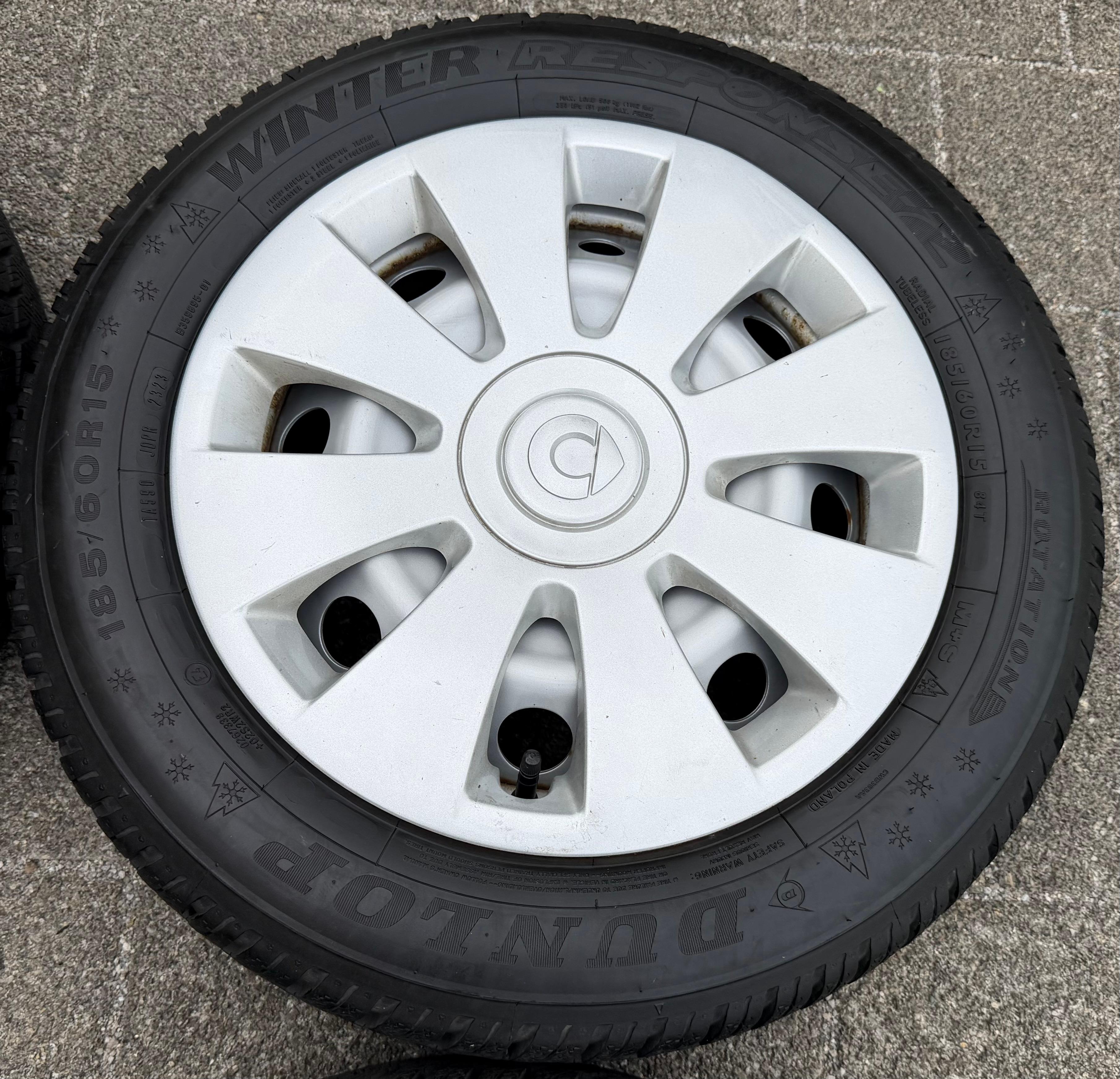 4 Original Winterräder Smart 453 165/65R15 81T 185/60R15 84T Dunlop RDKS