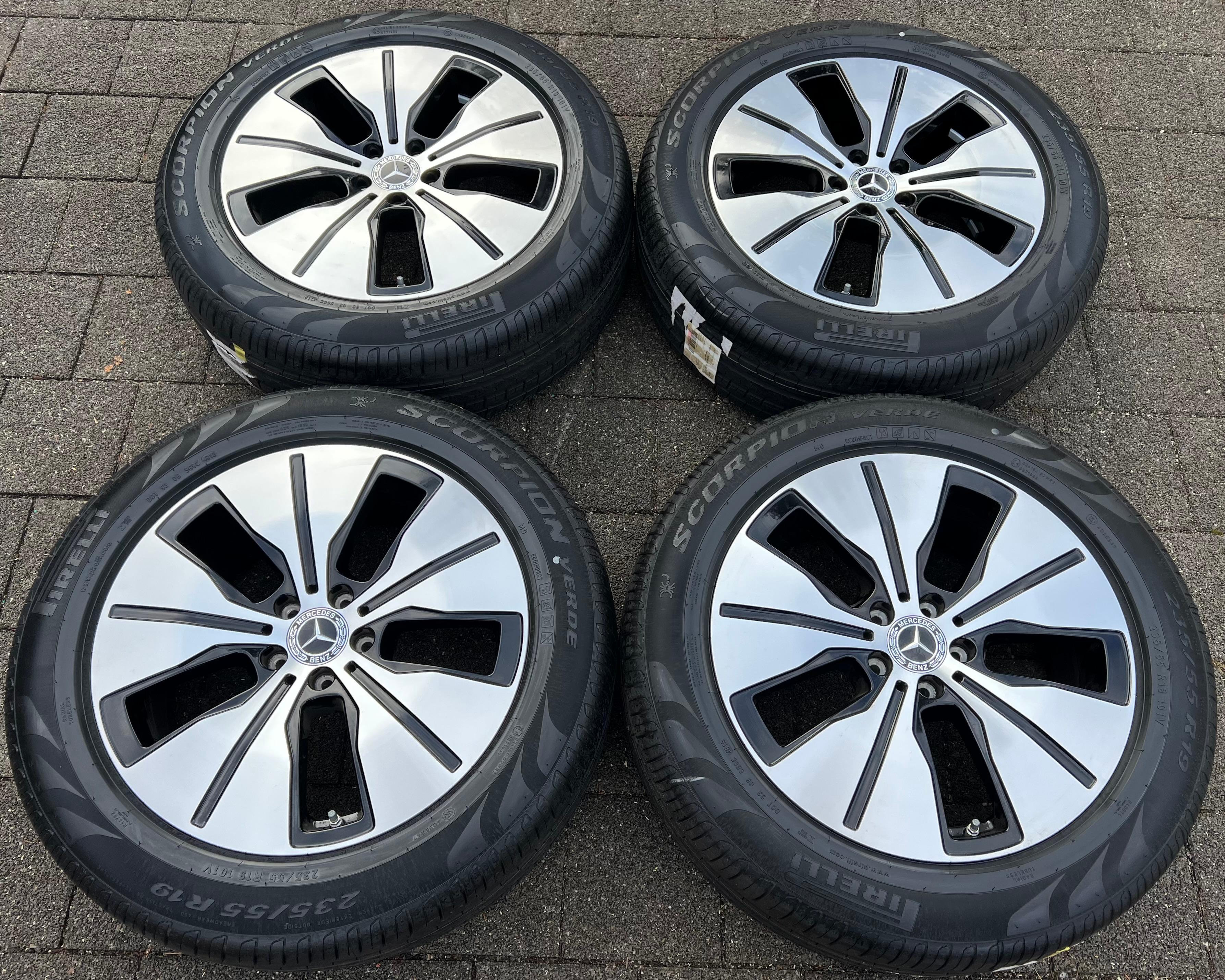 4 ROUES D'ÉTÉ ORIGINALES 19" EN ALUMINIUM MERCEDES EQC N293 235/55R19 101V A2934011200 NEUVES