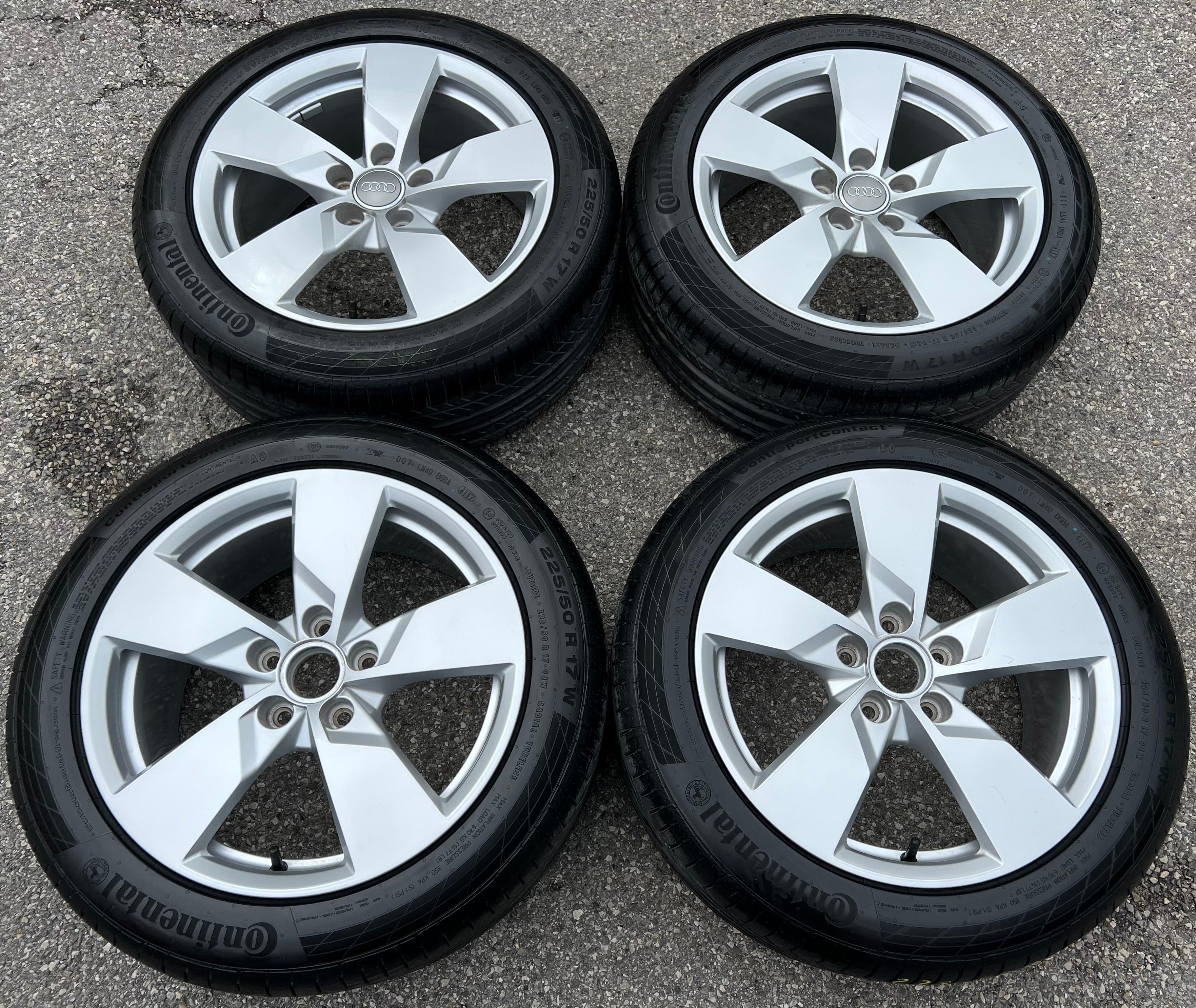 4 ORIGINAL 17" ALU SOMMERRÄDER AUDI TT 8S 225/50R17 94W CONTINENTAL 8S0601025BA