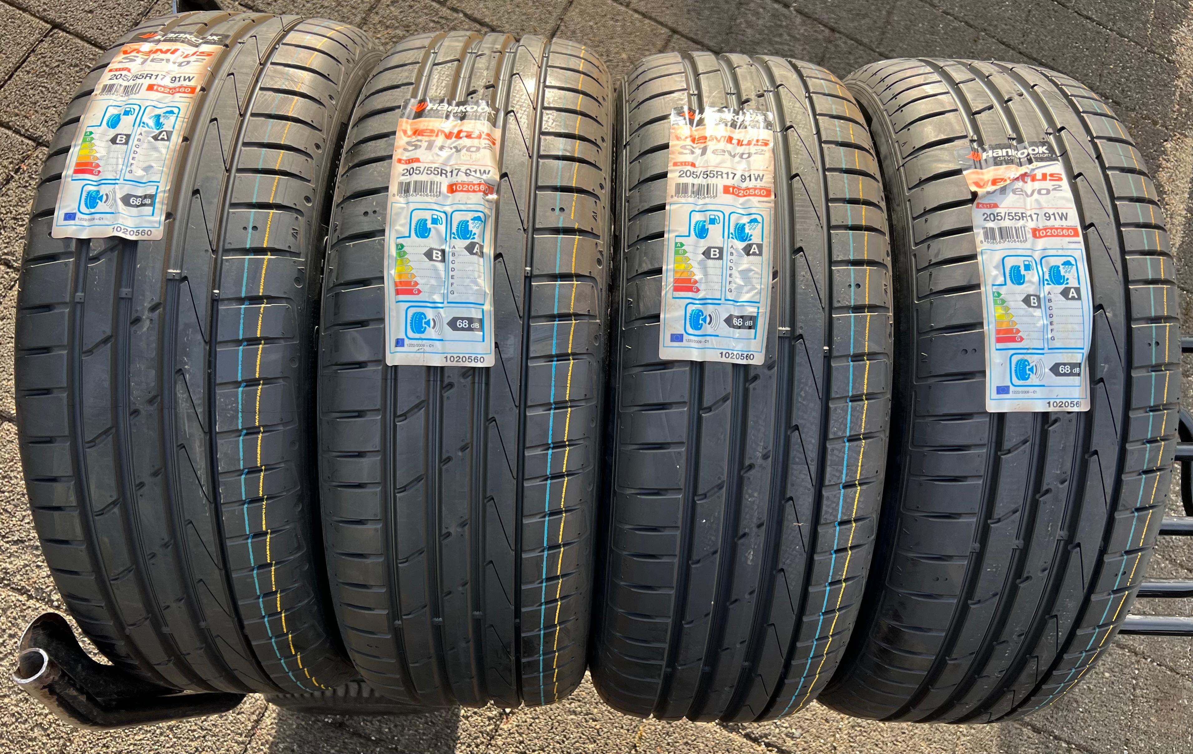 4 x 205/55R17 91H Sommerreifen Hankook Ventus S1 Evo 2 MO 2019
