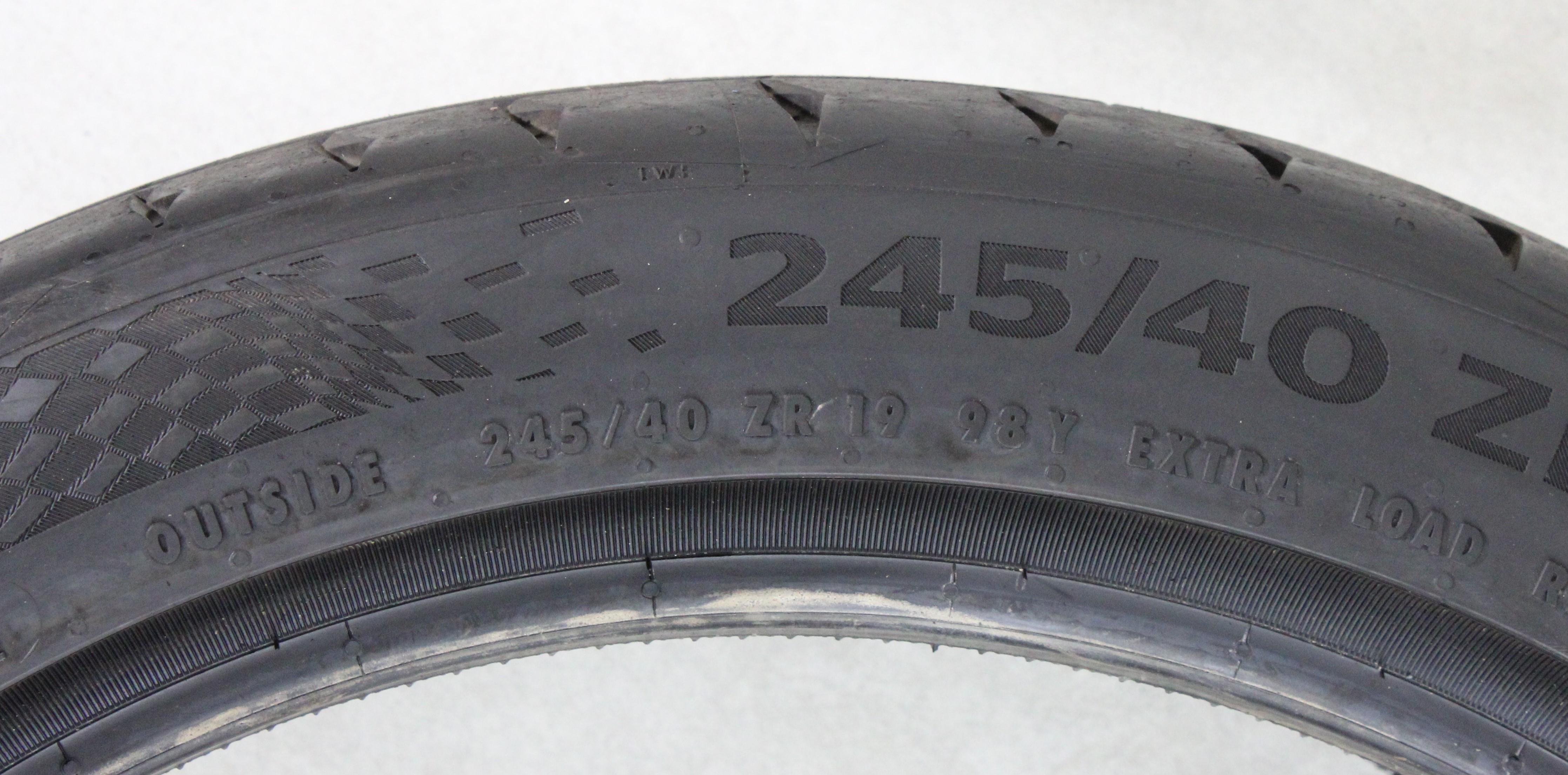 2 x 245/40R19 98Y 2 x 265/35R19 98Y Sommerreifen Continental Sport Contact 7 MO1 Volles Profil 2024 XL