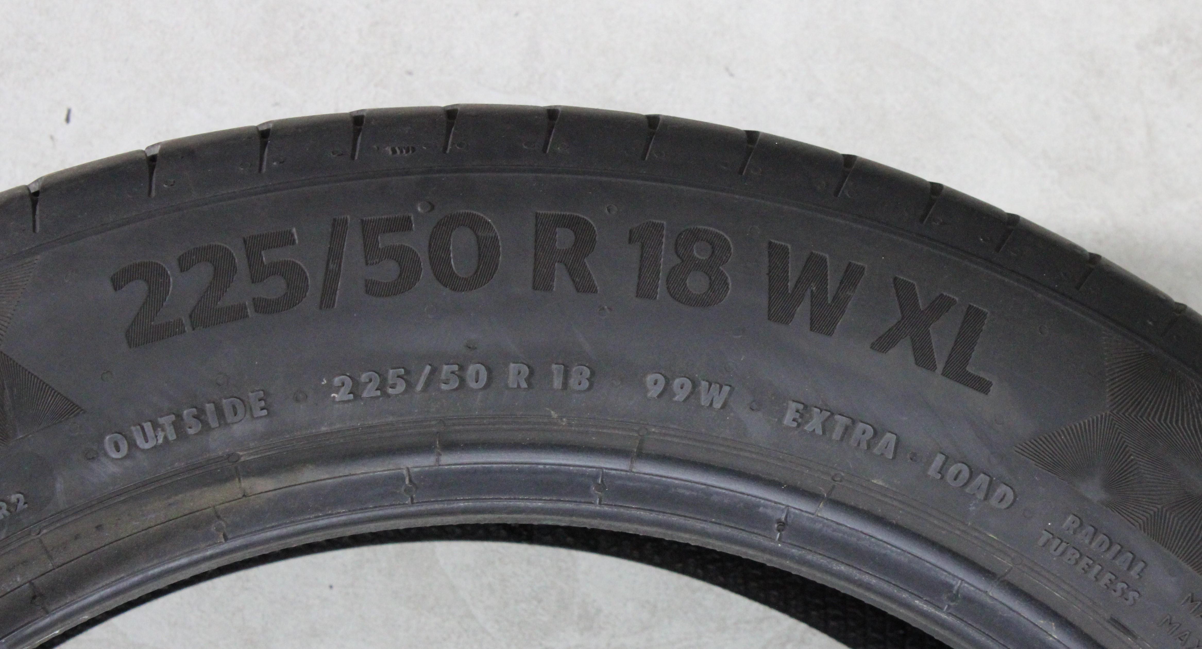 2 neumáticos de verano Continental Premium Contact 6, 225/50R18 99W, * 5-5,5 mm, 2019 XL