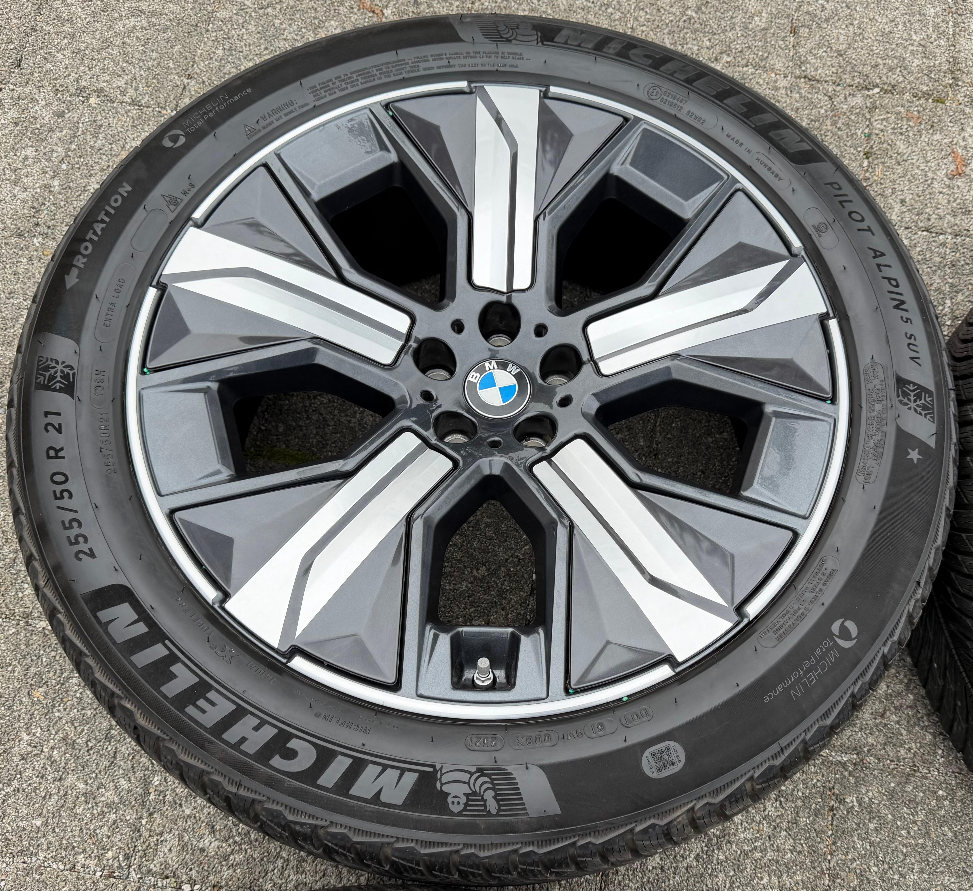 4 roues hiver complètes en alliage d’origine 21" BMW iX i20, design 1011, 255/50R21 109H 5A02655 Michelin
