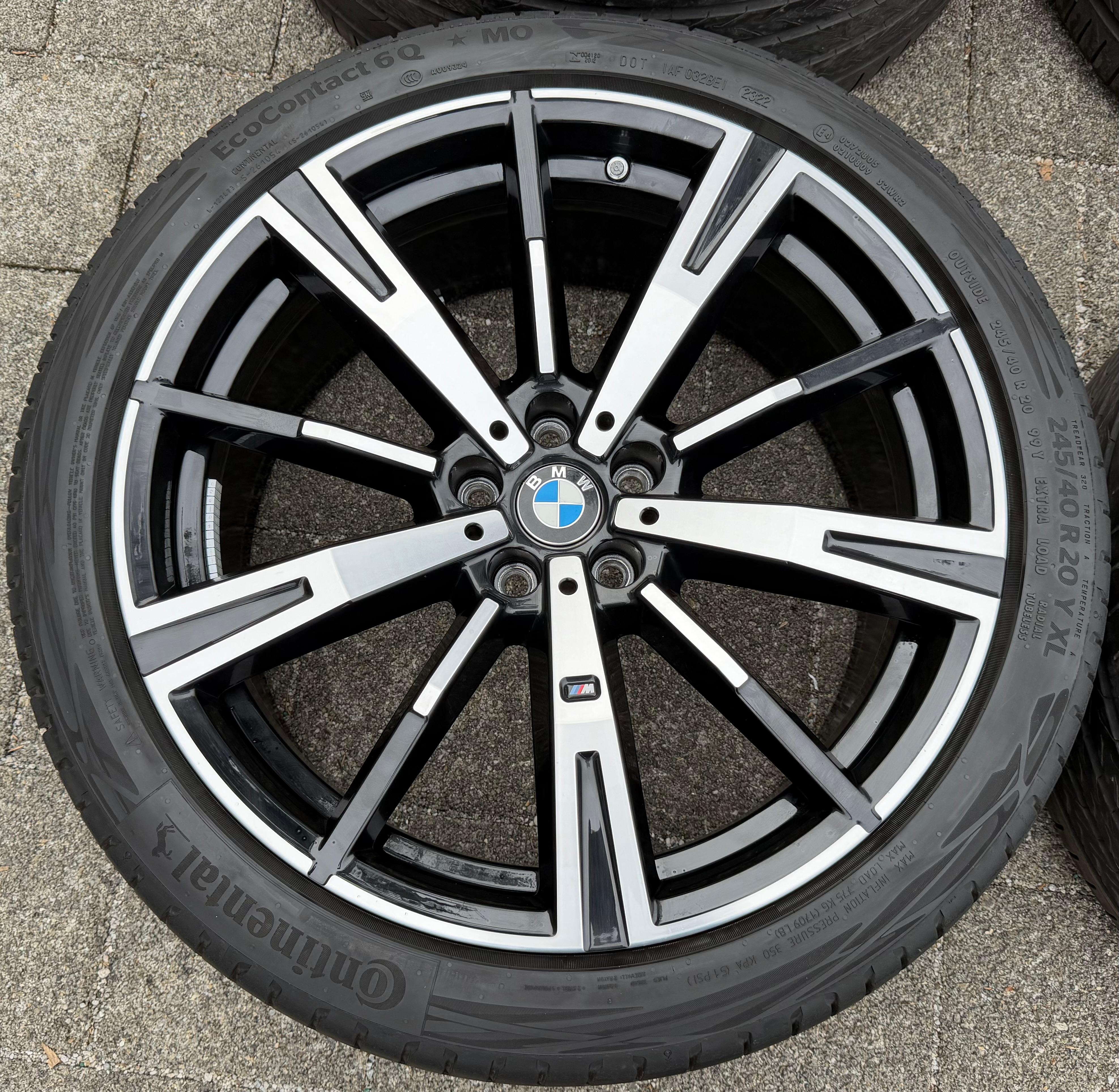 4 ruedas de verano originales de aleación de 20" para BMW i5 Serie 5 G60 G61, diseño M938, Continental, RDKS
