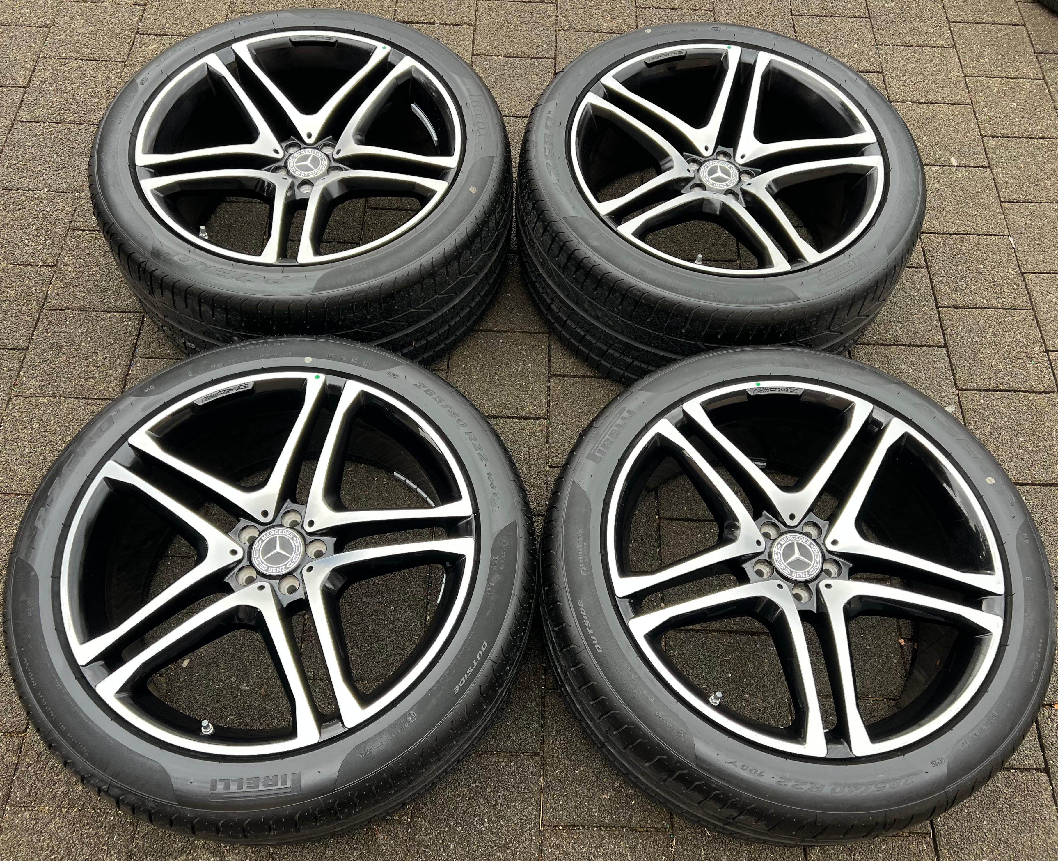4 ROUES D'ÉTÉ ORIGINALES 22" EN ALU MERCEDES GLE COUPE C292 A2924013000 A2924012100 FRANCO DE PORT