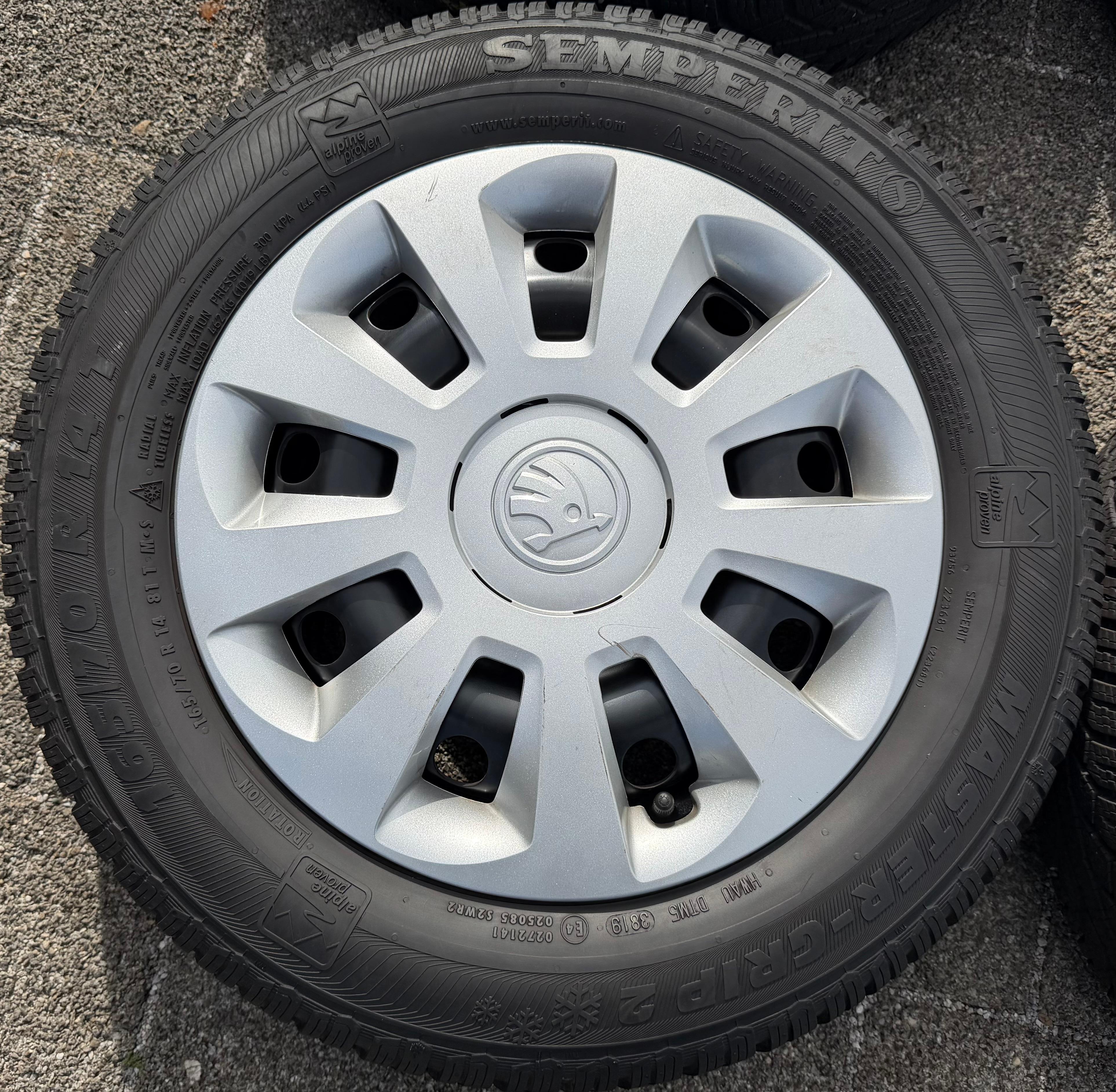 4 Winterräder VW UP UP! SEAT MII Skoda Citigo 165/70R14 81T Semperit 1S0601027