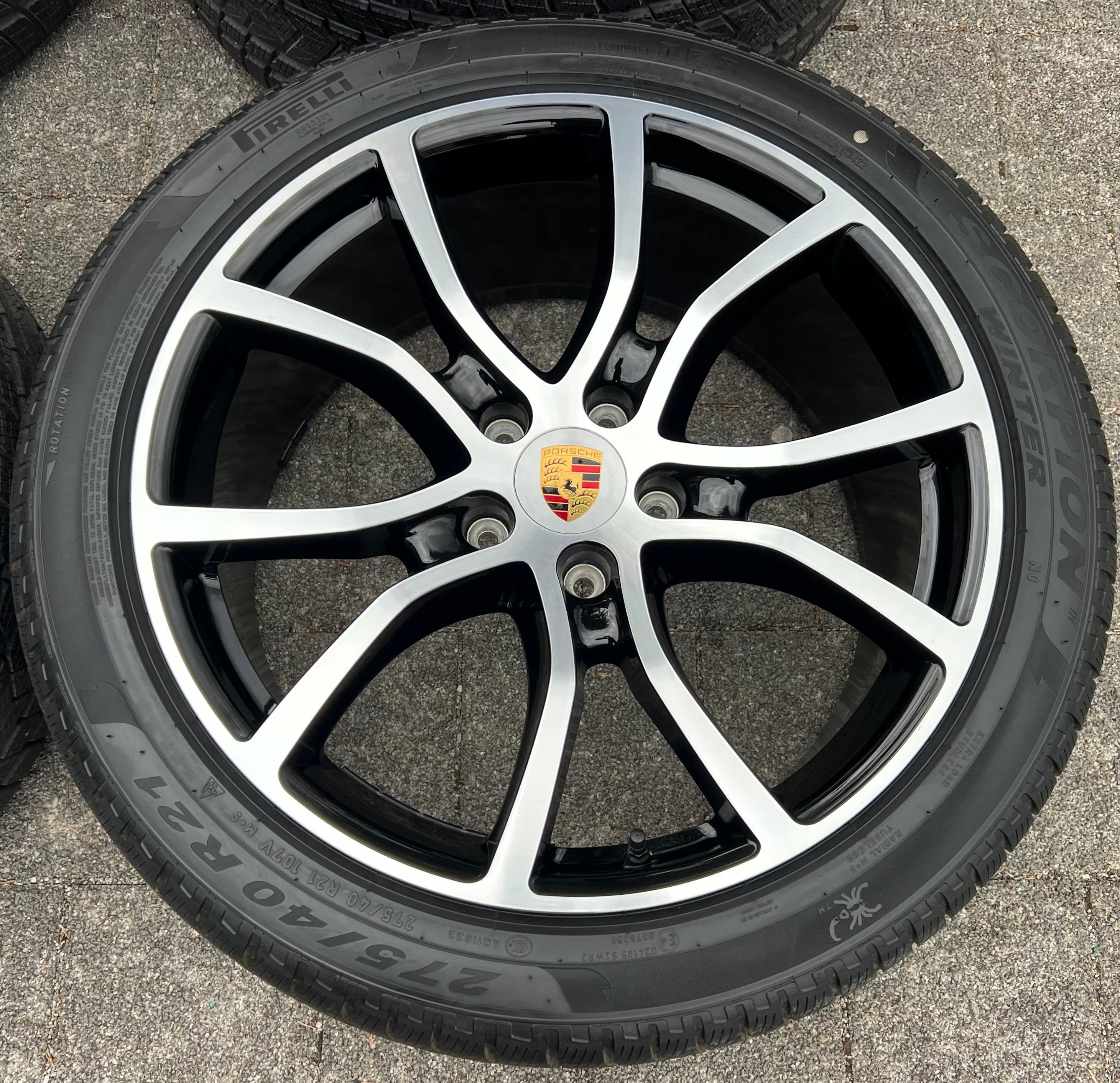 4 ORIGINAL 21" ALU WINTERRÄDER PORSCHE CAYENNE COUPE E3 9Y PIRELLI 2022 TOP
