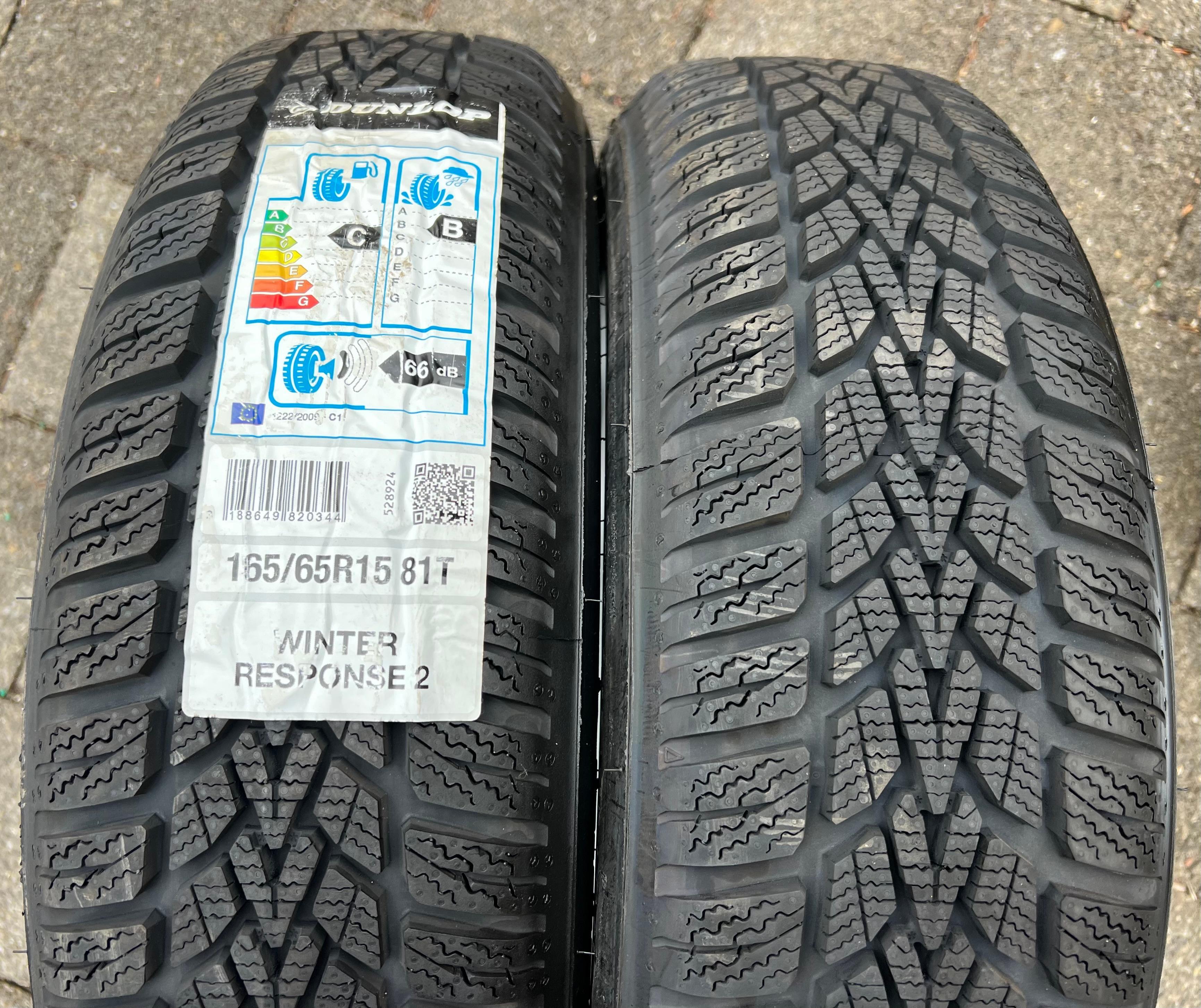 2 x 165/65R15 81T Winterreifen Dunlop Winterreponse 2 NEU 2019 Freihaus