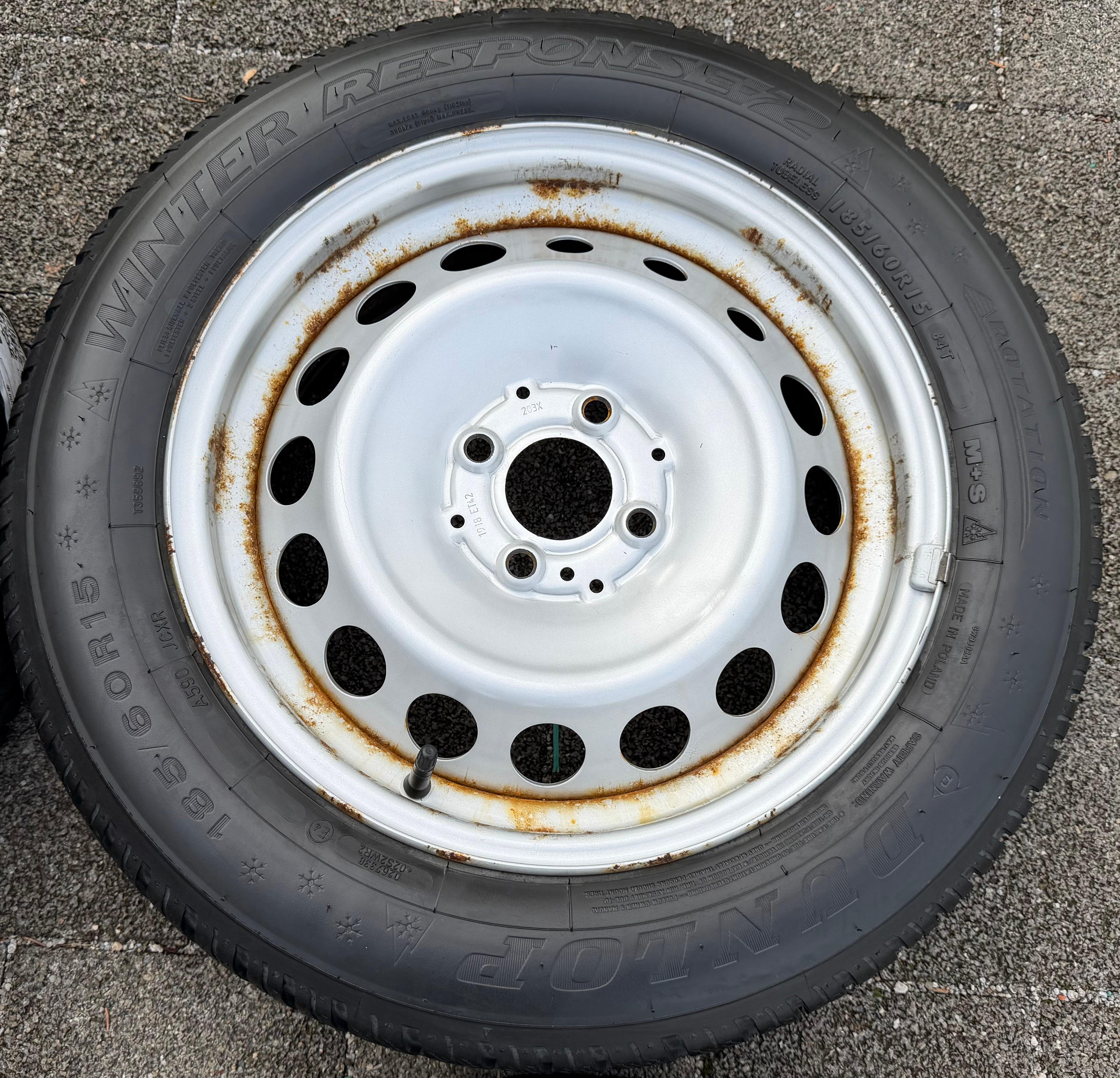 4 Original Winterräder Smart 453 165/65R15 81T 185/60R15 84T Dunlop RDKS 2018