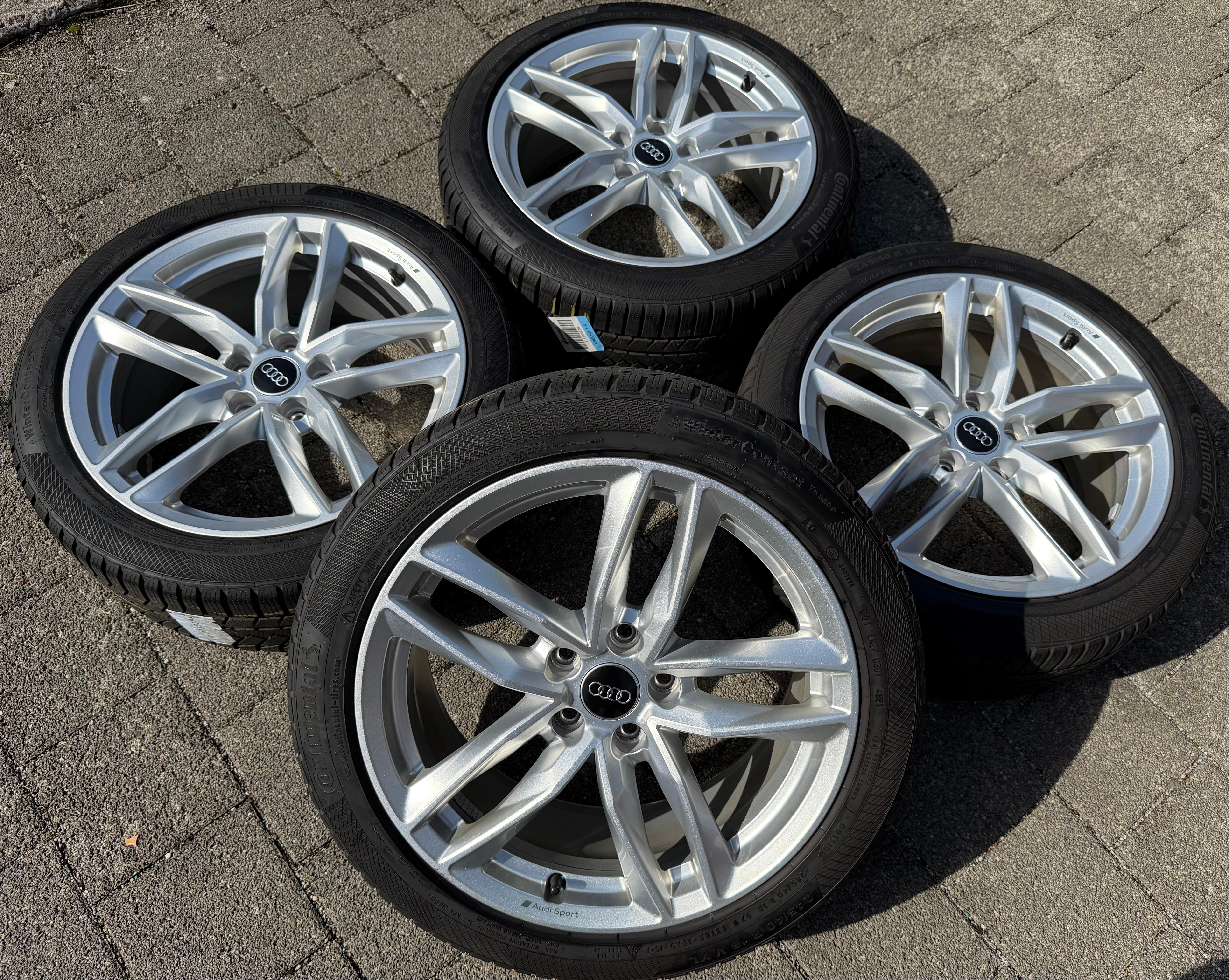 4 Original 18" Alu Winterräder AUDI A4 S4 B9 8W 245/40R18 97V 8W0601025EB Continental
