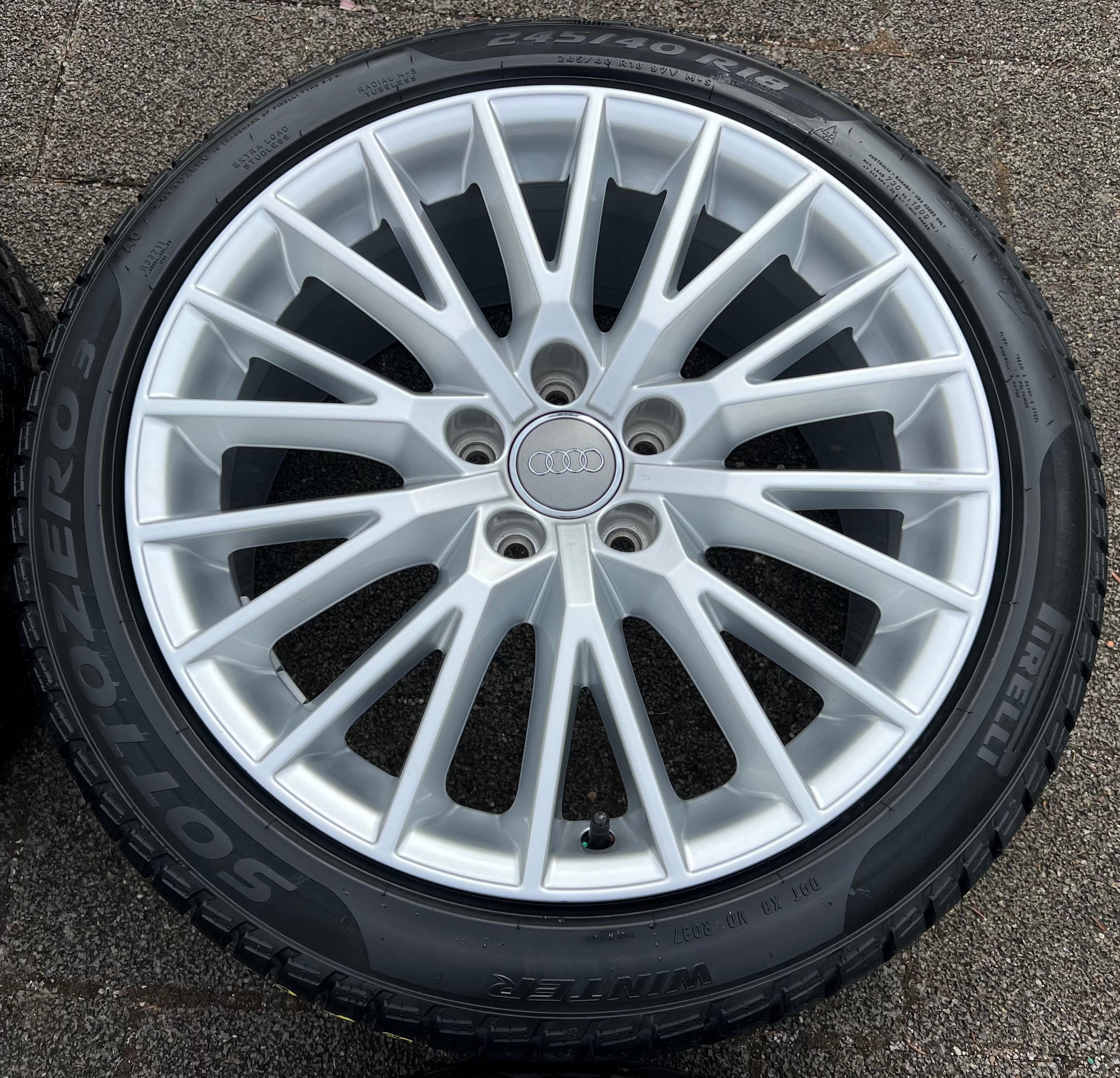 4 CERCHI INVERNALI ORIGINALI IN ALLUMINIO DA 18" AUDI TT TTS 8S 8S0601025D 245/40R18 98V PIRELLI CONSEGNA GRATUITA