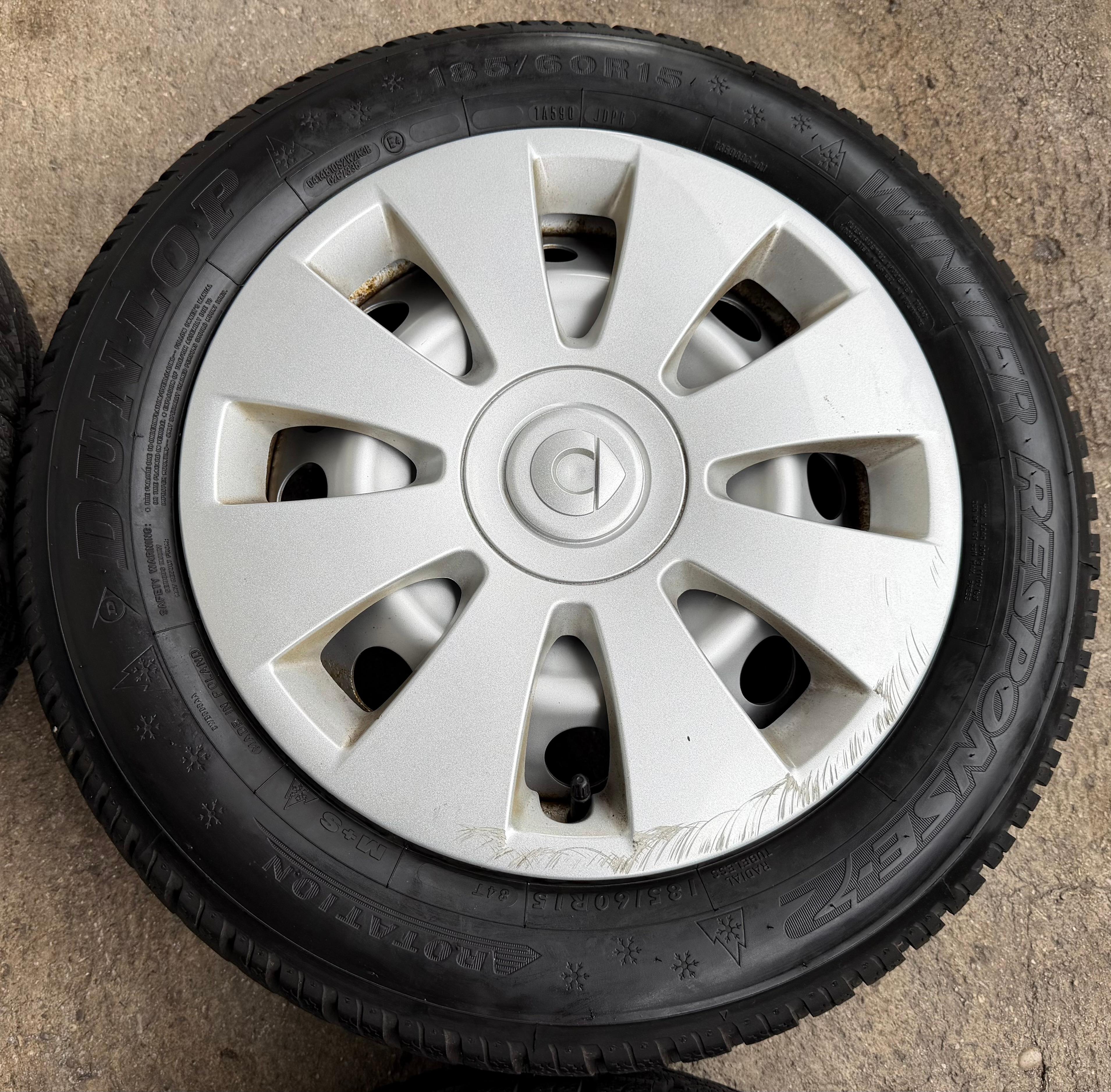 4 Original Winterräder Smart 453 165/65R15 81T 185/60R15 84T Dunlop RDKS 2024