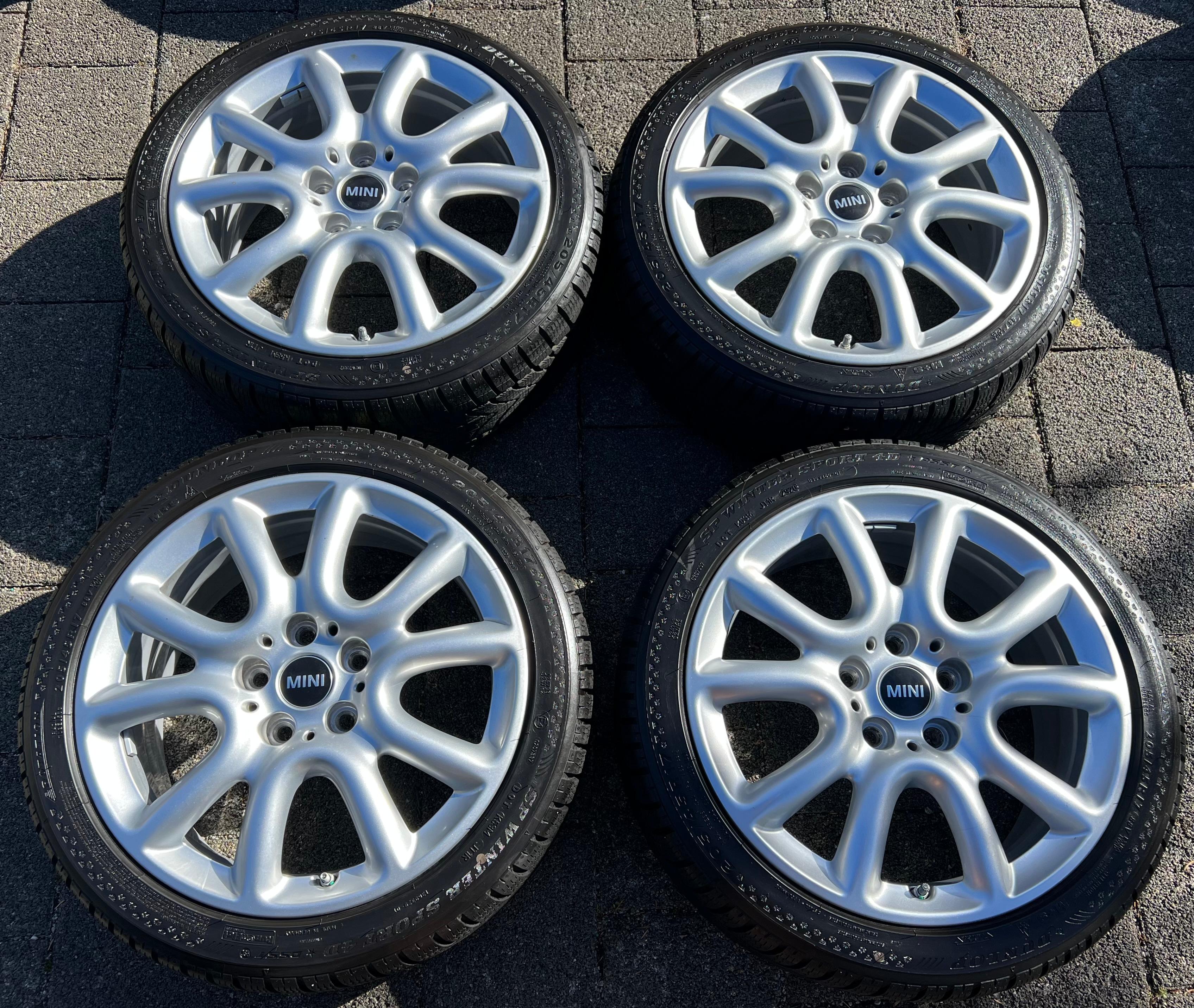 4 ROUES D'HIVER ORIGINALES 17" EN ALUMINIUM MINI F55 F56 F57 JCW 205/45R17 88V DUNLOP 2020