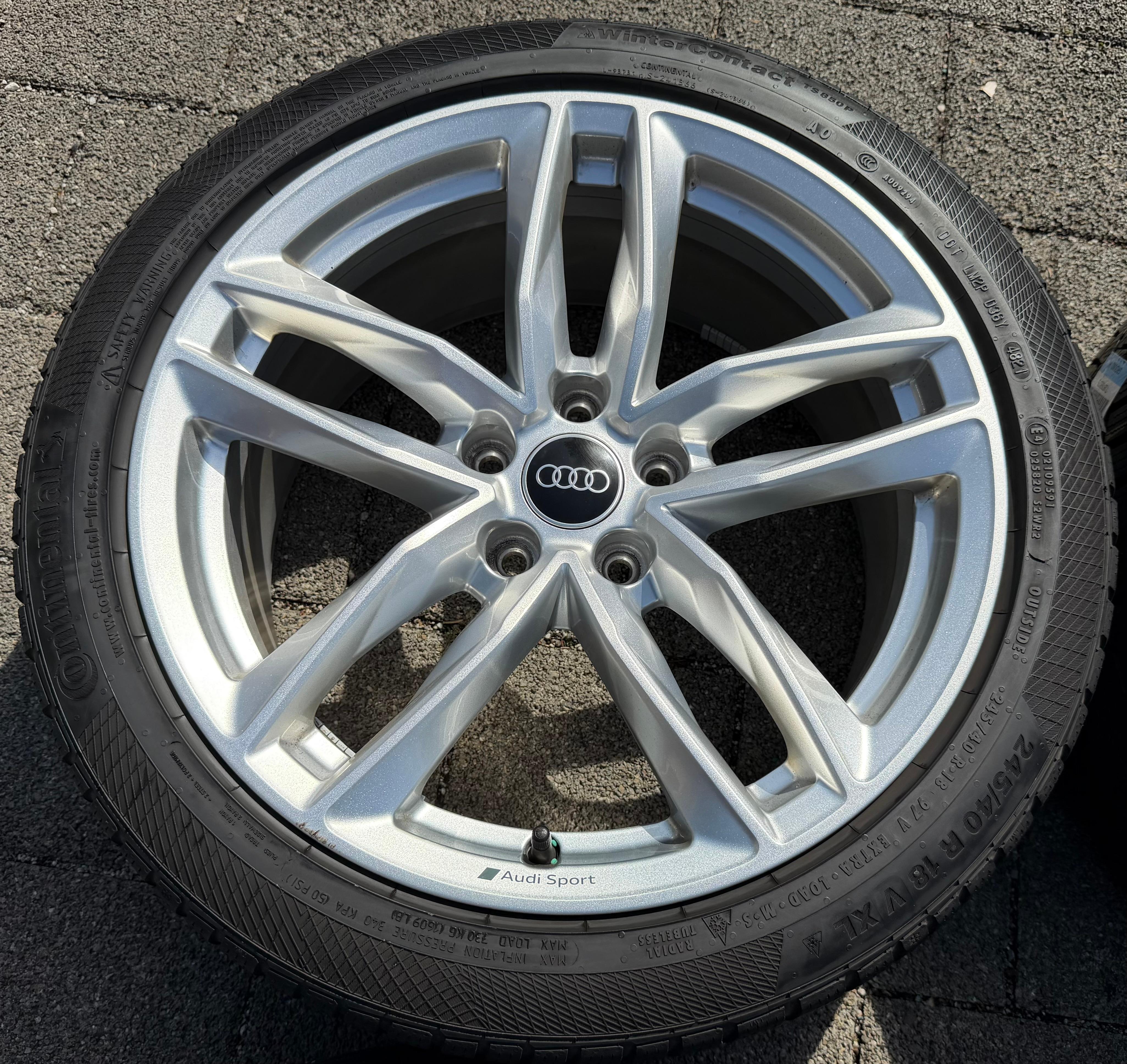 4 Original 18" Alu Winterräder AUDI A4 S4 B9 8W 245/40R18 97V 8W0601025EB Continental