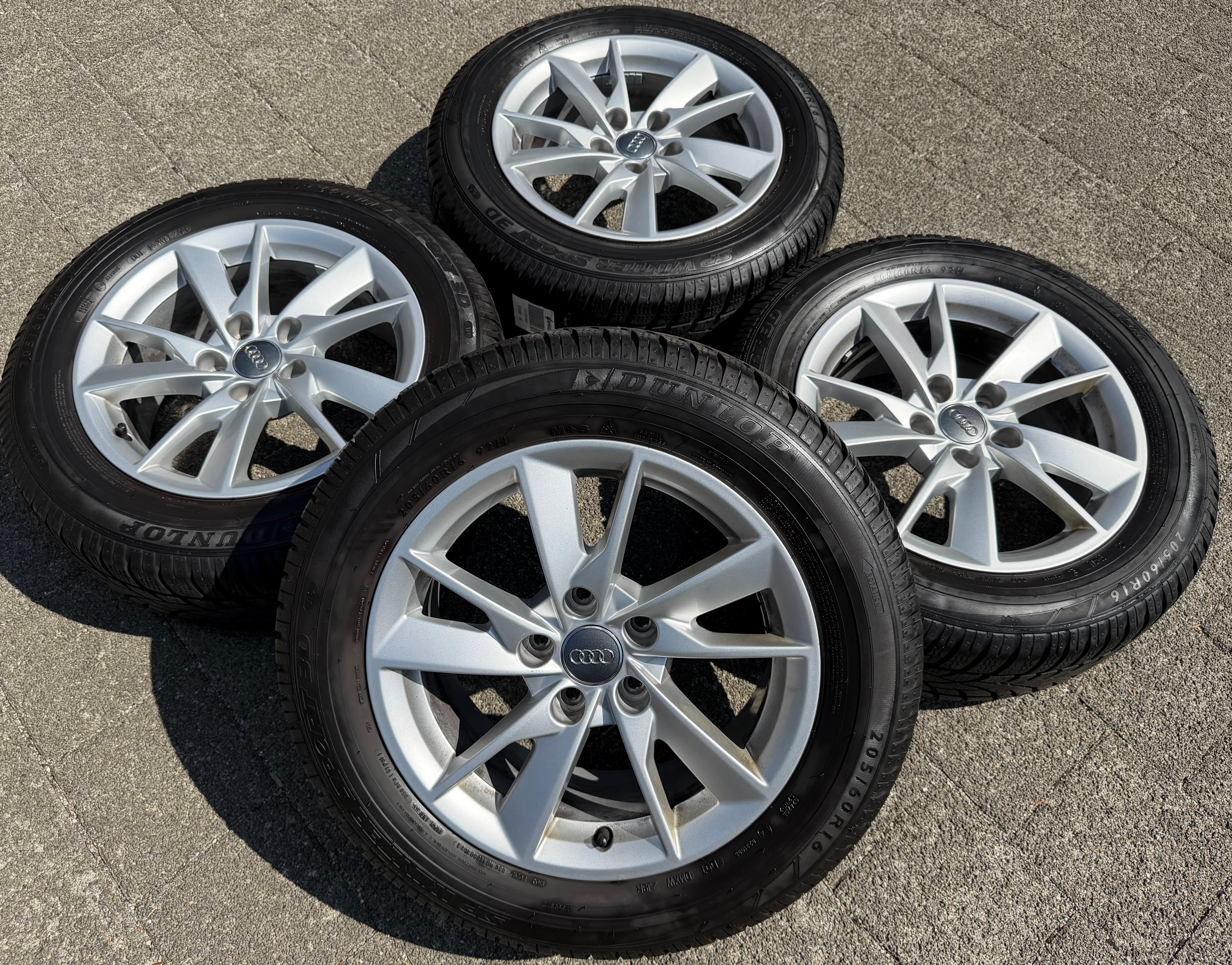 4 Original Alu Winterräder Audi A4 8W B9 8W0601025A 205/60R16 92H Dunlop