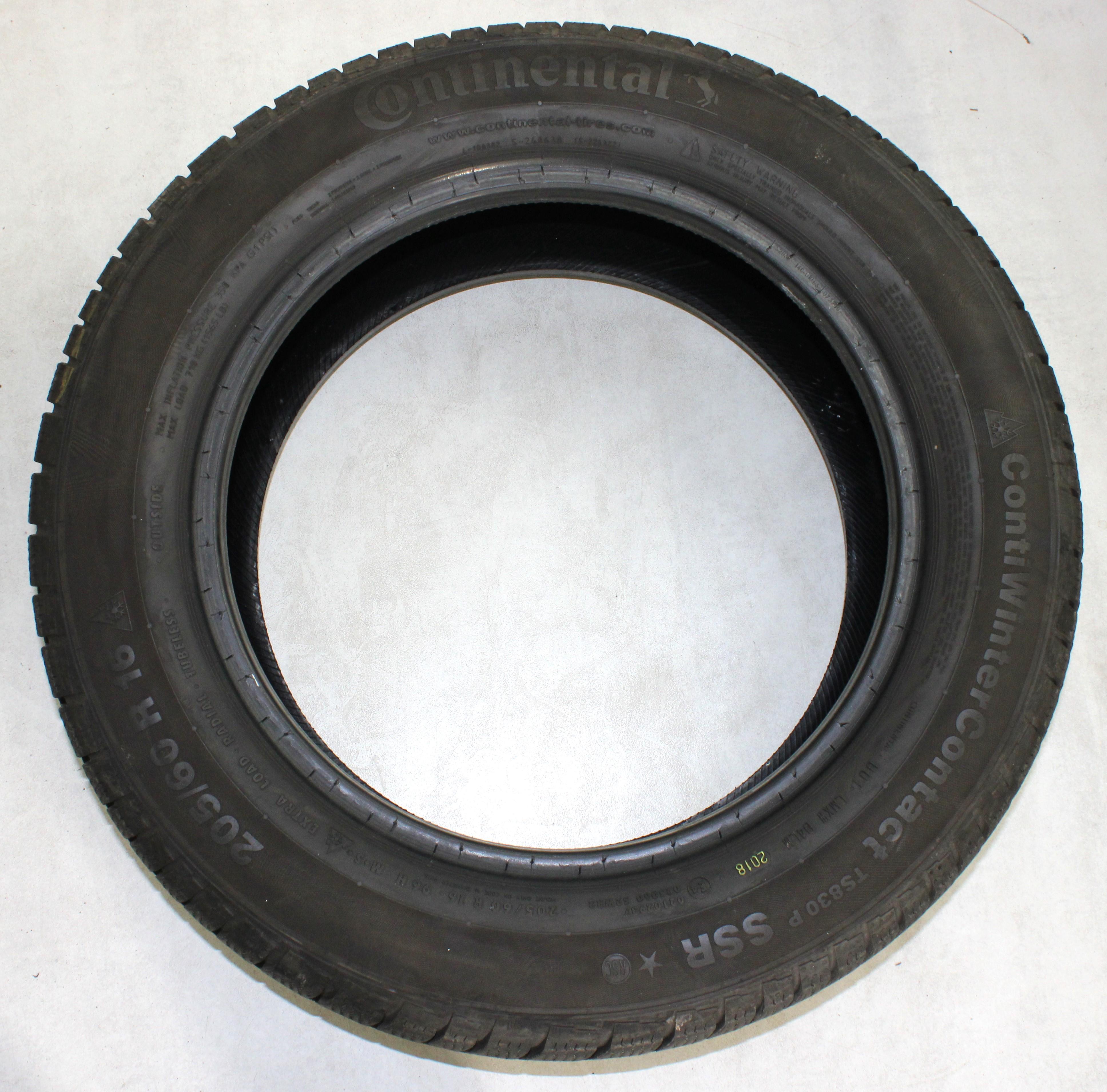 4 x 205/60R16 96H Winterreifen Continental Winter Contact TS830P SSR* Runflat 6,5mm 2018