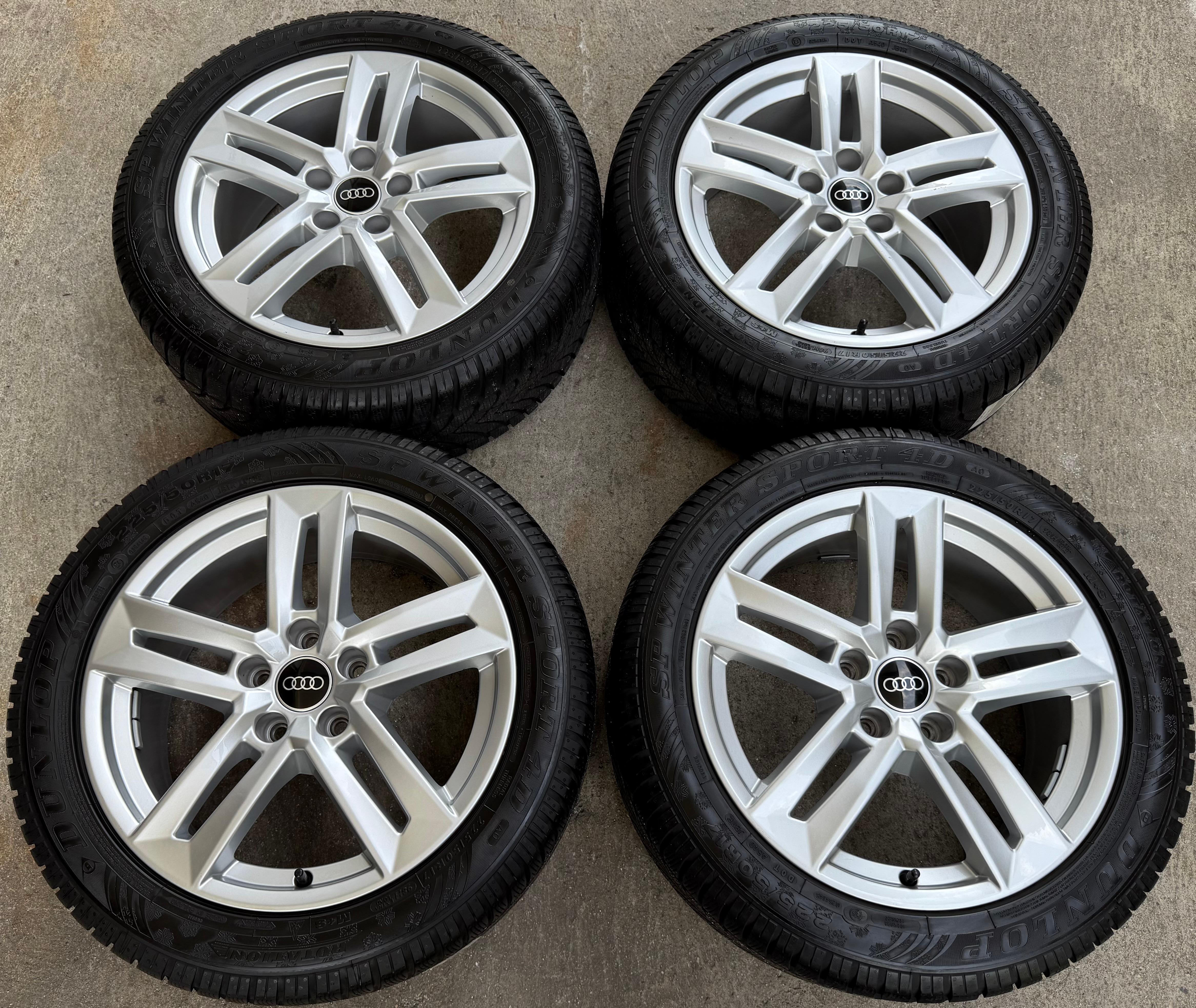 4 Original 17" Alu Winterräder Audi A4 B9 8W 8W0601025P 225/50R17 98H Dunlop