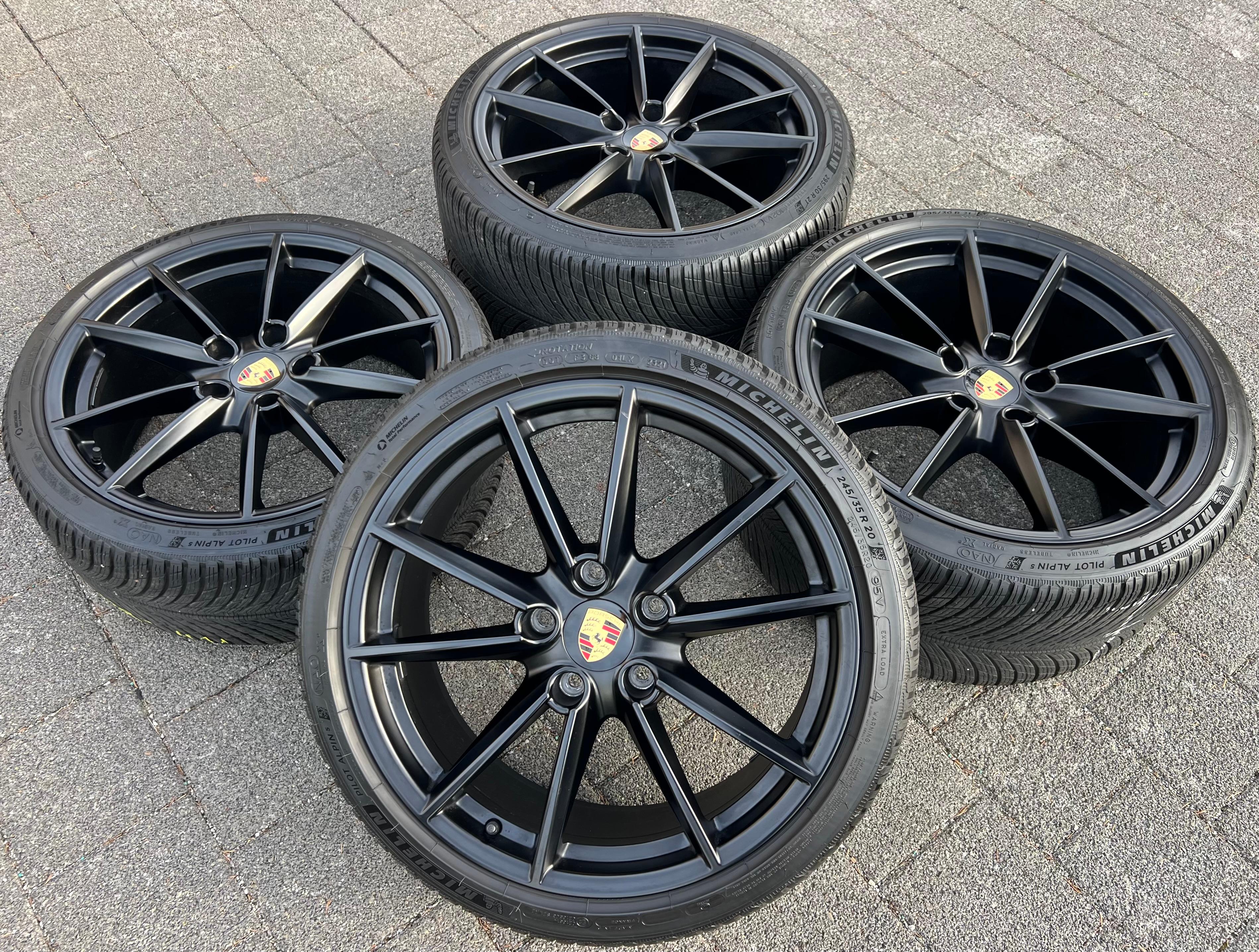 4 ORIGINAL 20" 21" ALU WINTERRÄDER PORSCHE 911 992 992601025C 992601025D SCHWARZ RDKS