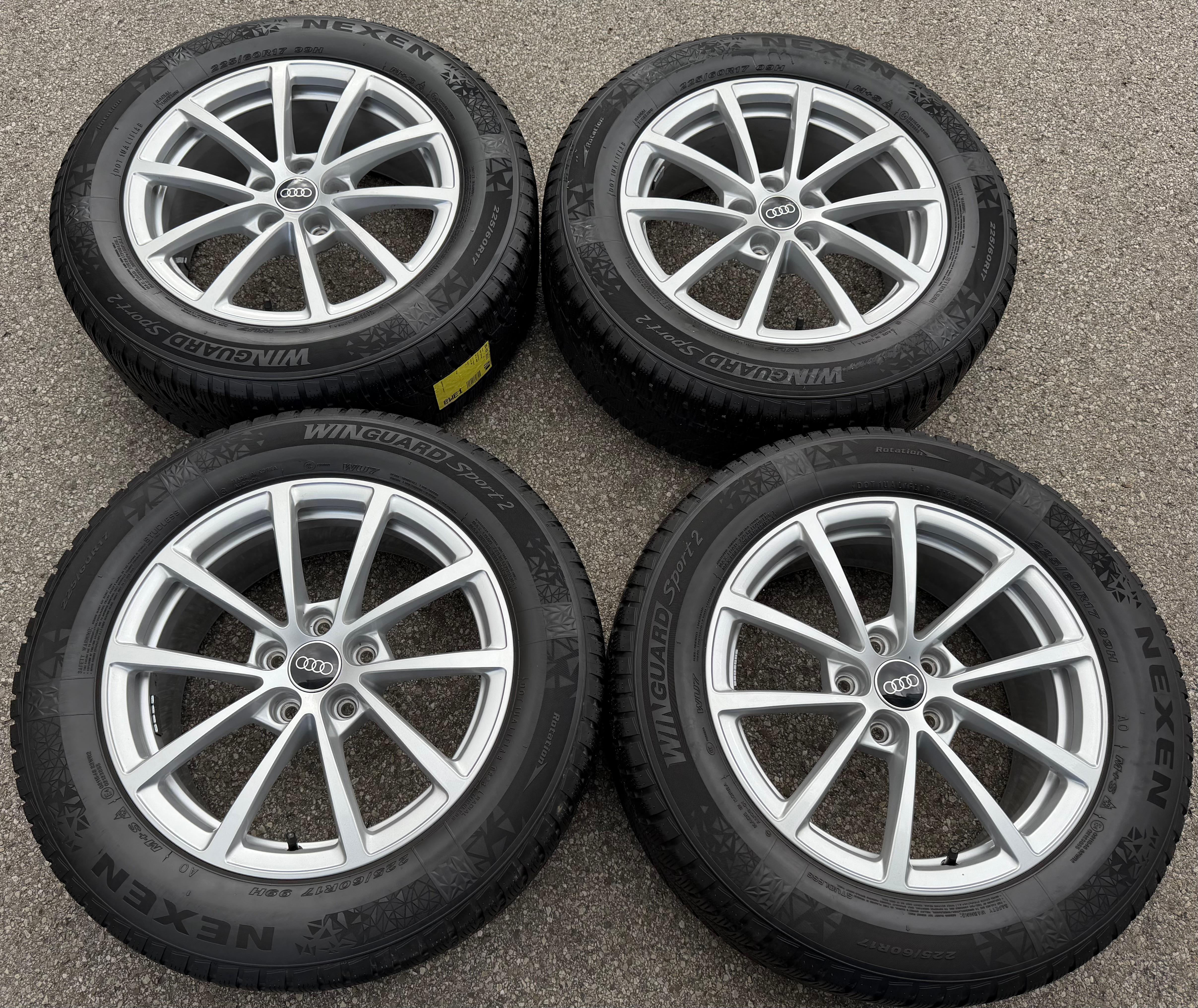 4 ruedas de invierno de aleación originales de 17" para Audi A6 4K C8 F2 225/60R17 99H 4K0601025 Nexen