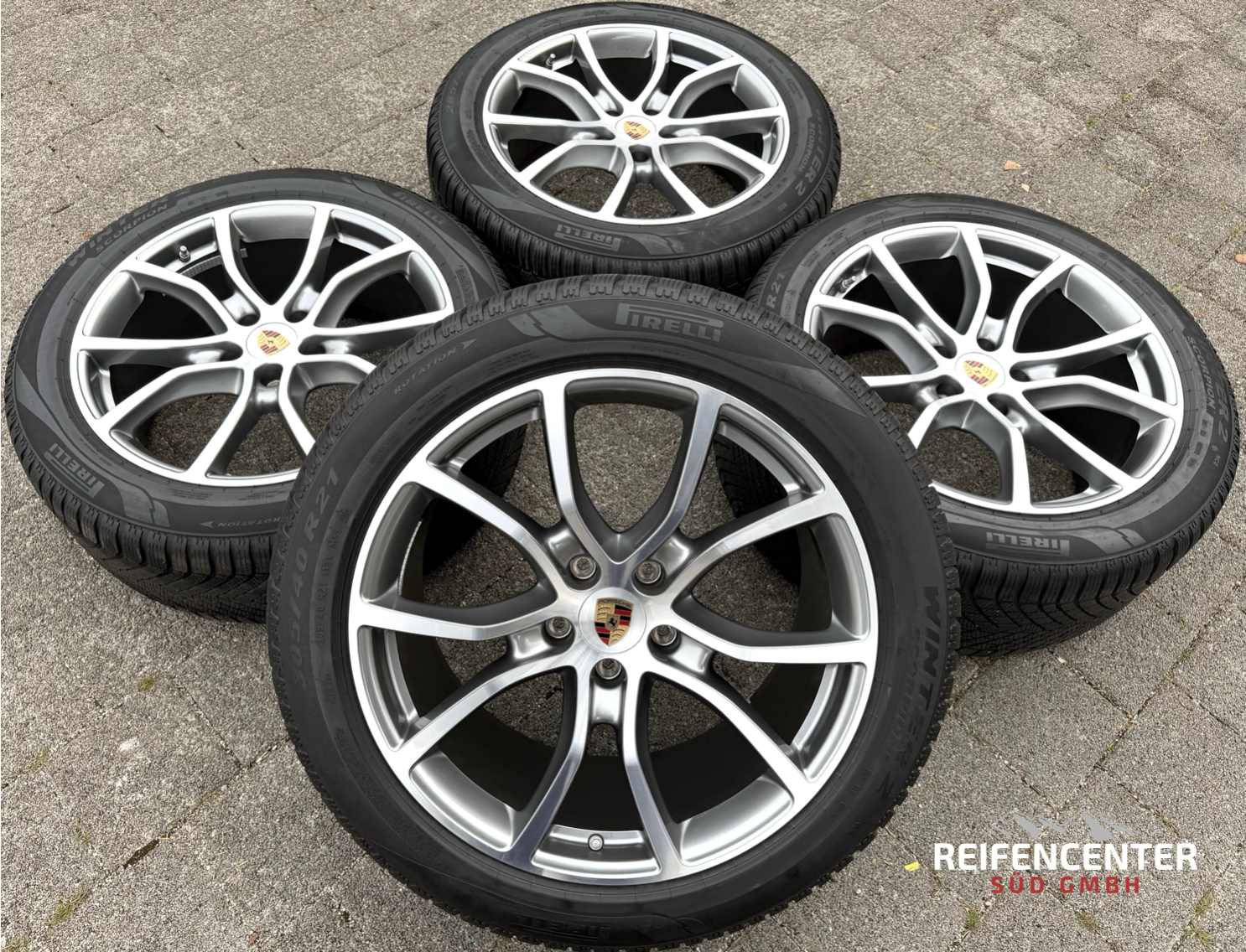 4 originele 21" aluminium winterwielen Porsche Cayenne Coupe II E3 9Y3601025BN Pirelli