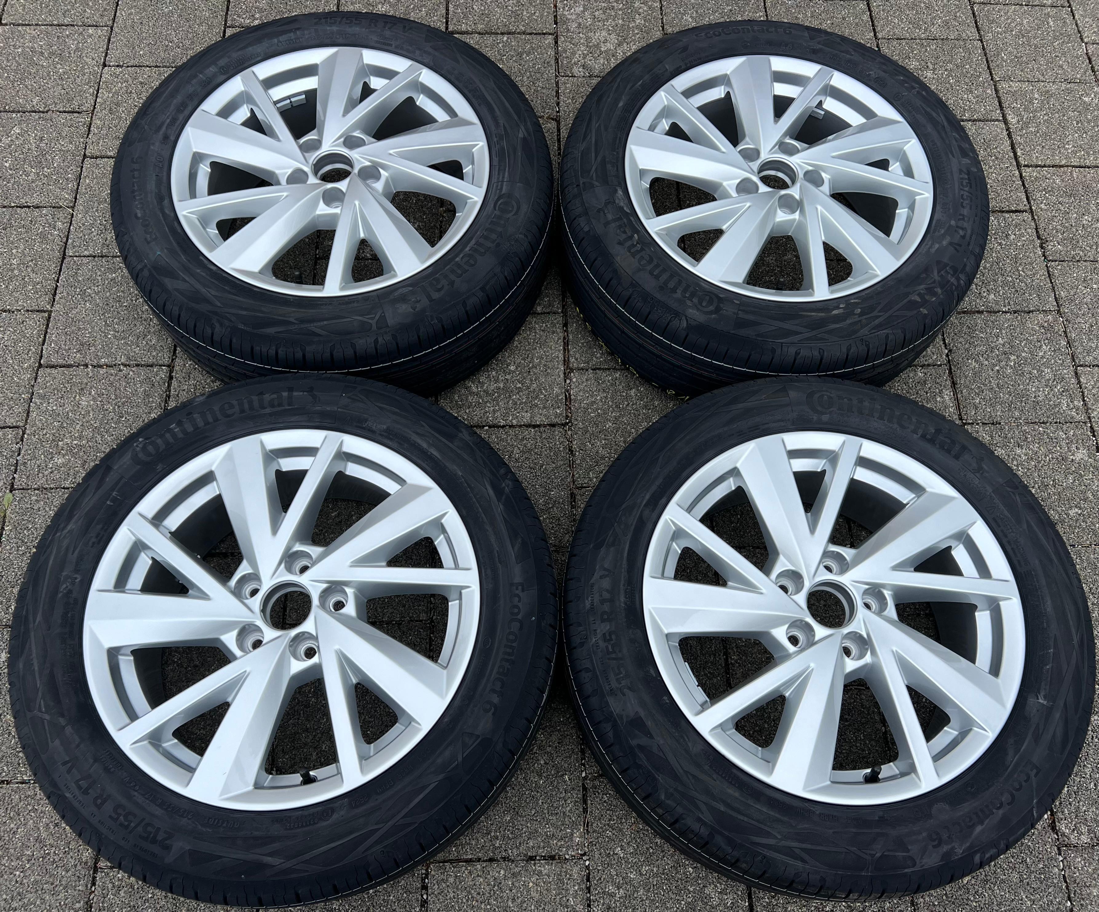 4 ORIGINAL 17" ALU SOMMERRÄDER AUDI Q2 215/55R17 94V CONTINENTAL 2024 NEU FREIHAUS