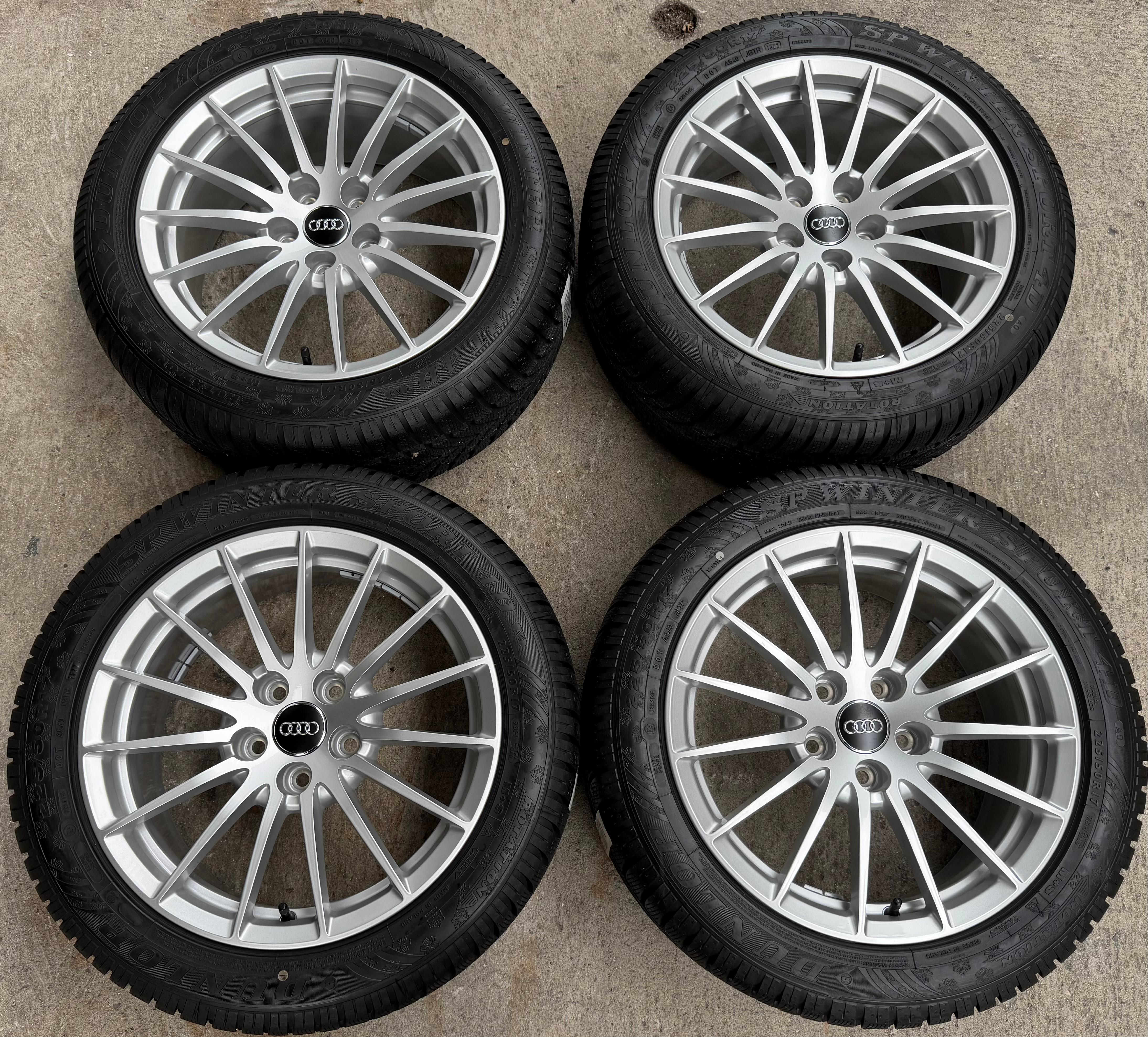 4 RUOTE IN LEGA ORIGINALI DA 17" PER L’INVERNO AUDI A5 F5 8W 225/50R17 98H 8W0601025AE DUNLOP