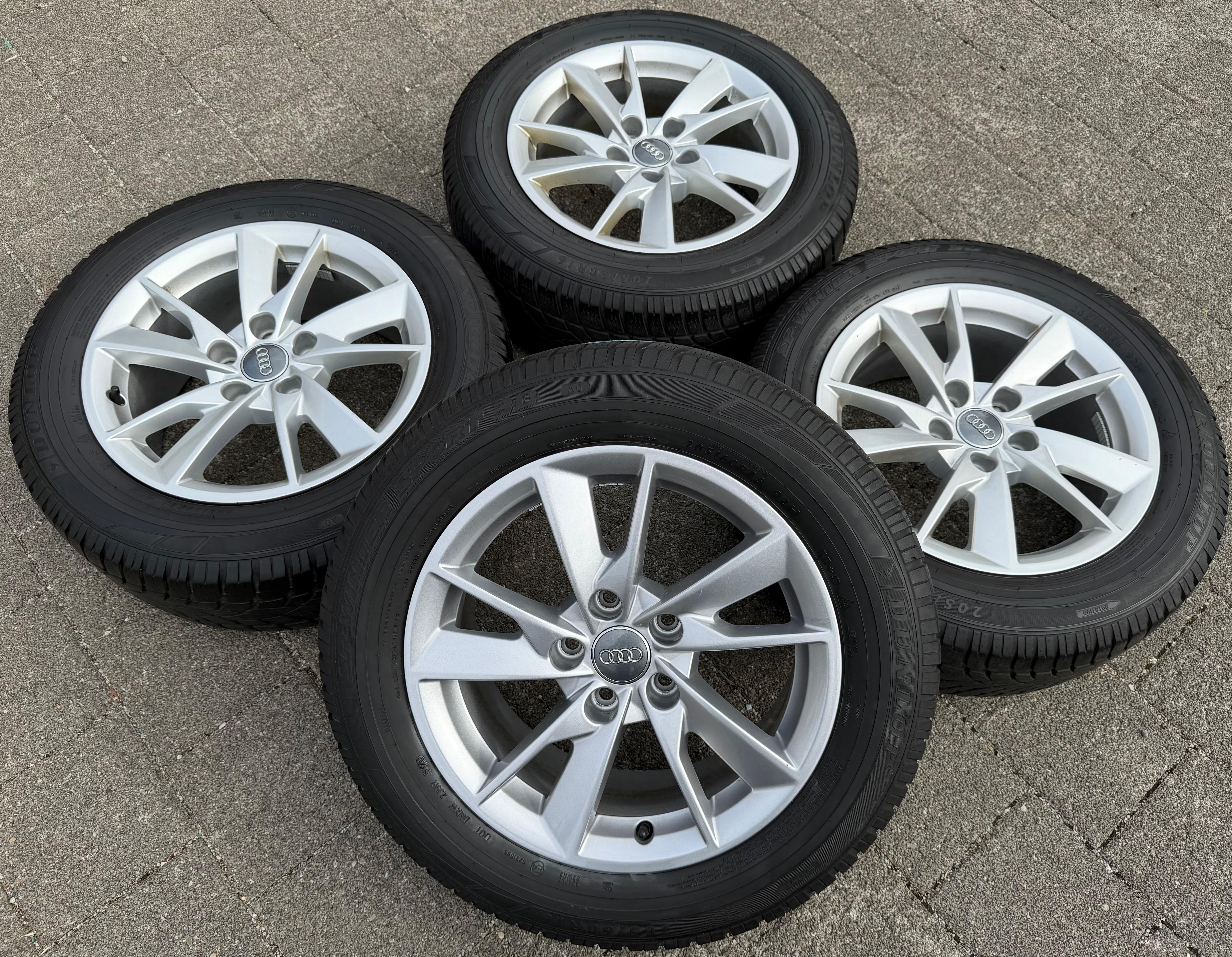 4 Original Alu Winterräder Audi A4 8W B9 8W0601025A 205/60R16 92H Dunlop