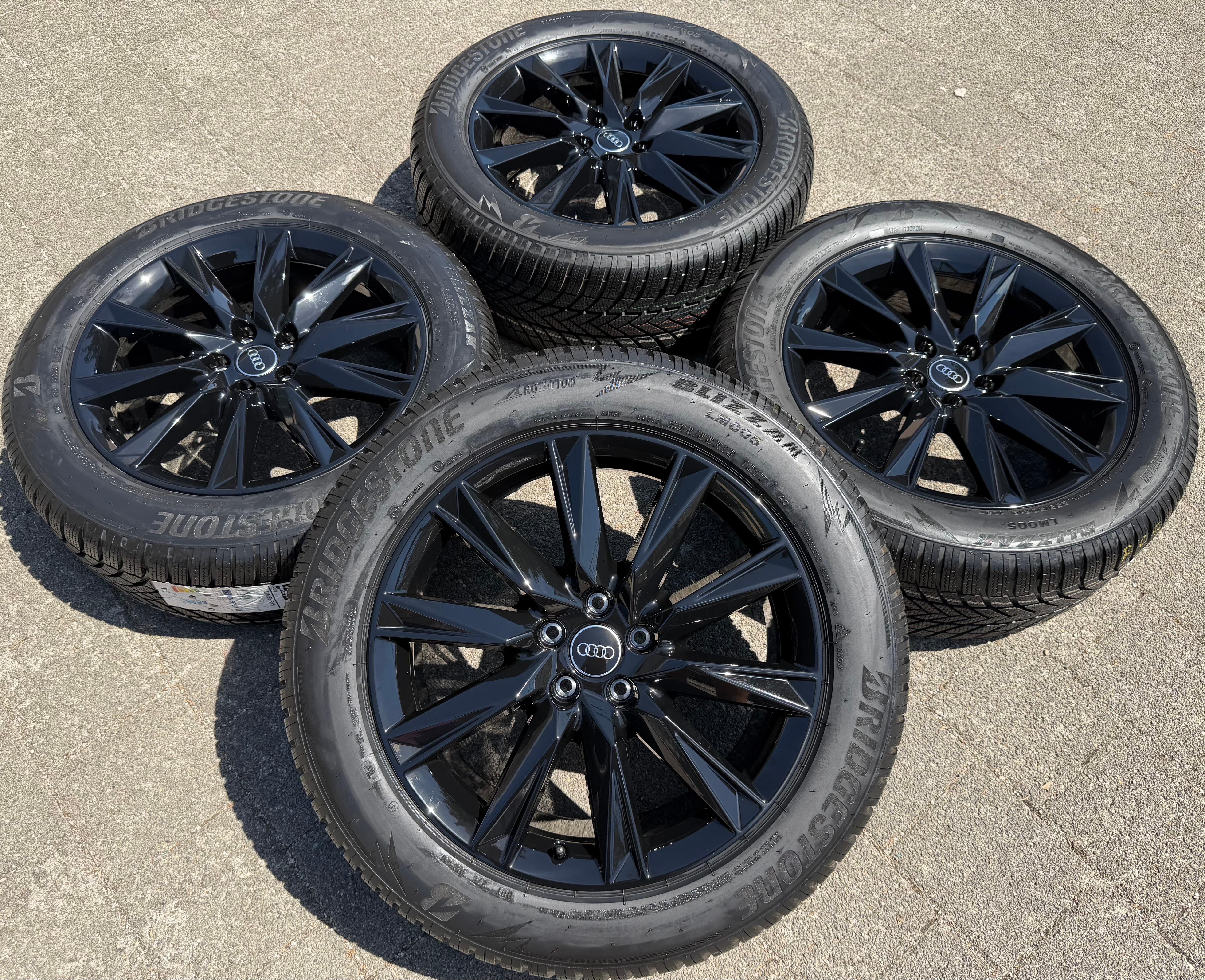 4 jantes d'hiver d'origine en aluminium 19 pouces pour Audi Q4 E-Tron, pneus Bridgestone 235/55R19 101T et 255/50R19 103T