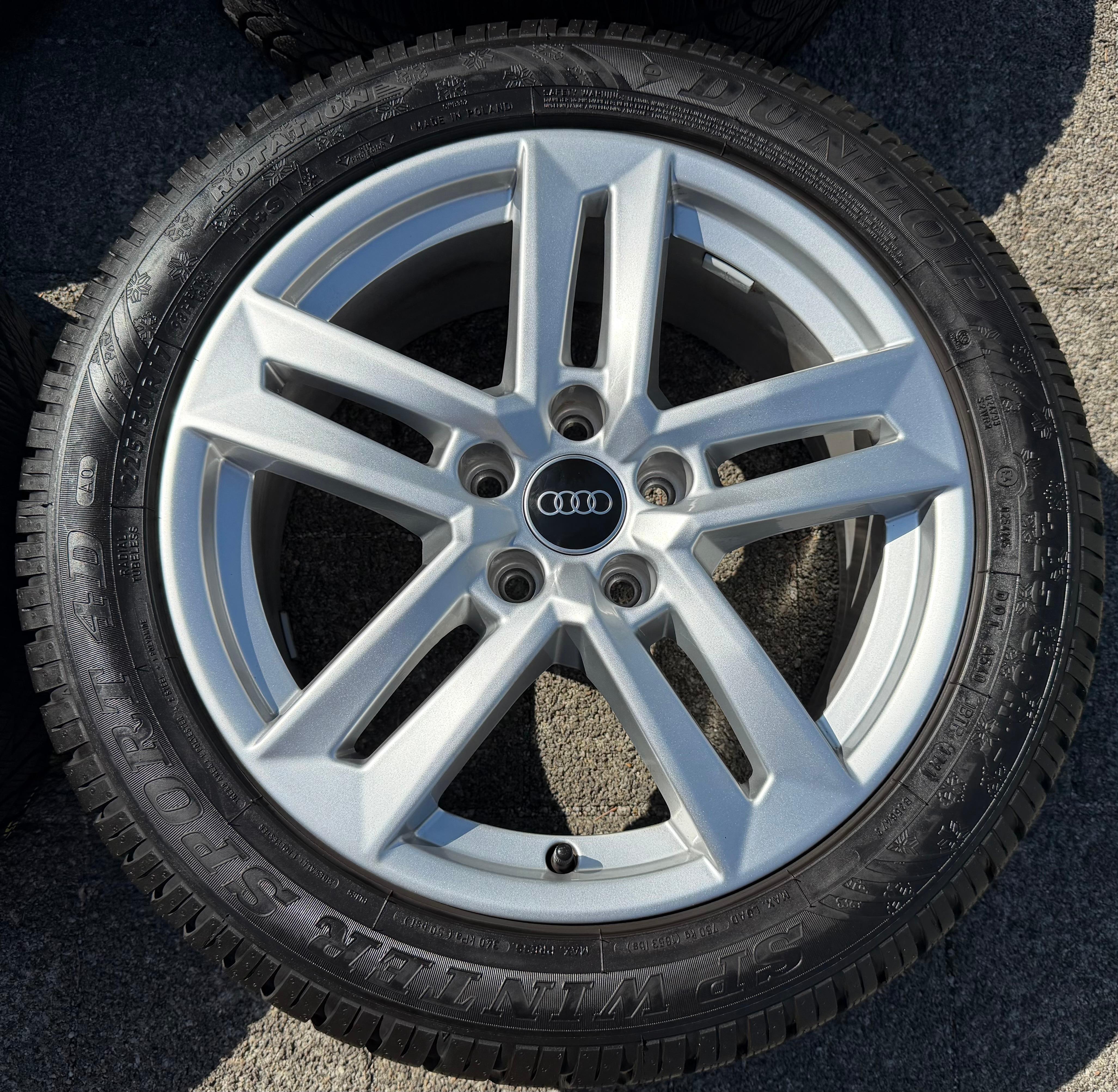 4 ruedas de invierno de aluminio originales de 17" para Audi A4 B9 8W 8W0601025P 225/50R17 98H Dunlop