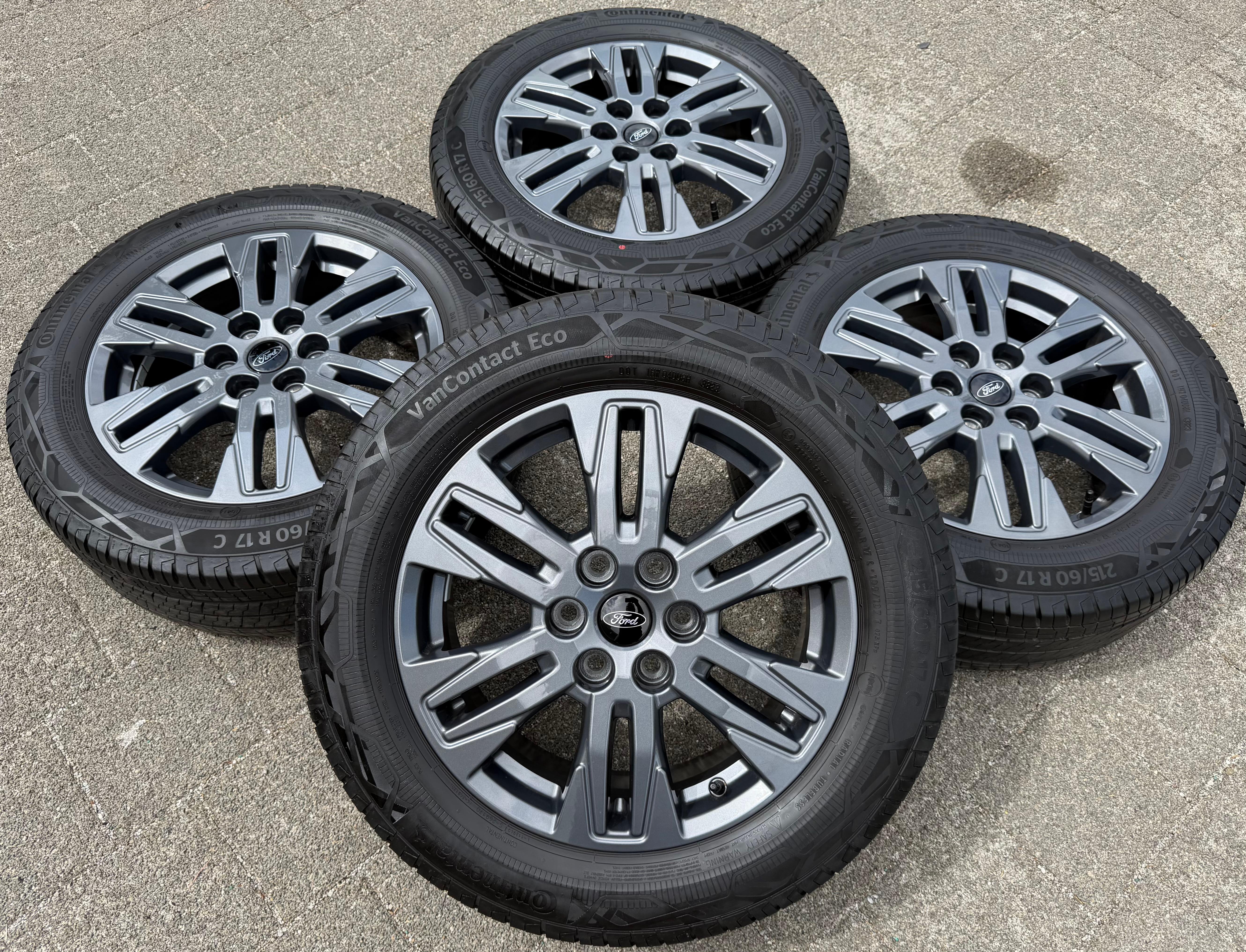 4 originele 17-inch aluminium Sommer-velgen voor Ford Transit Tourneo Custom NXN 2023, Continental PZ31-FA met bandenspanningscontrolesysteem (RDKS)