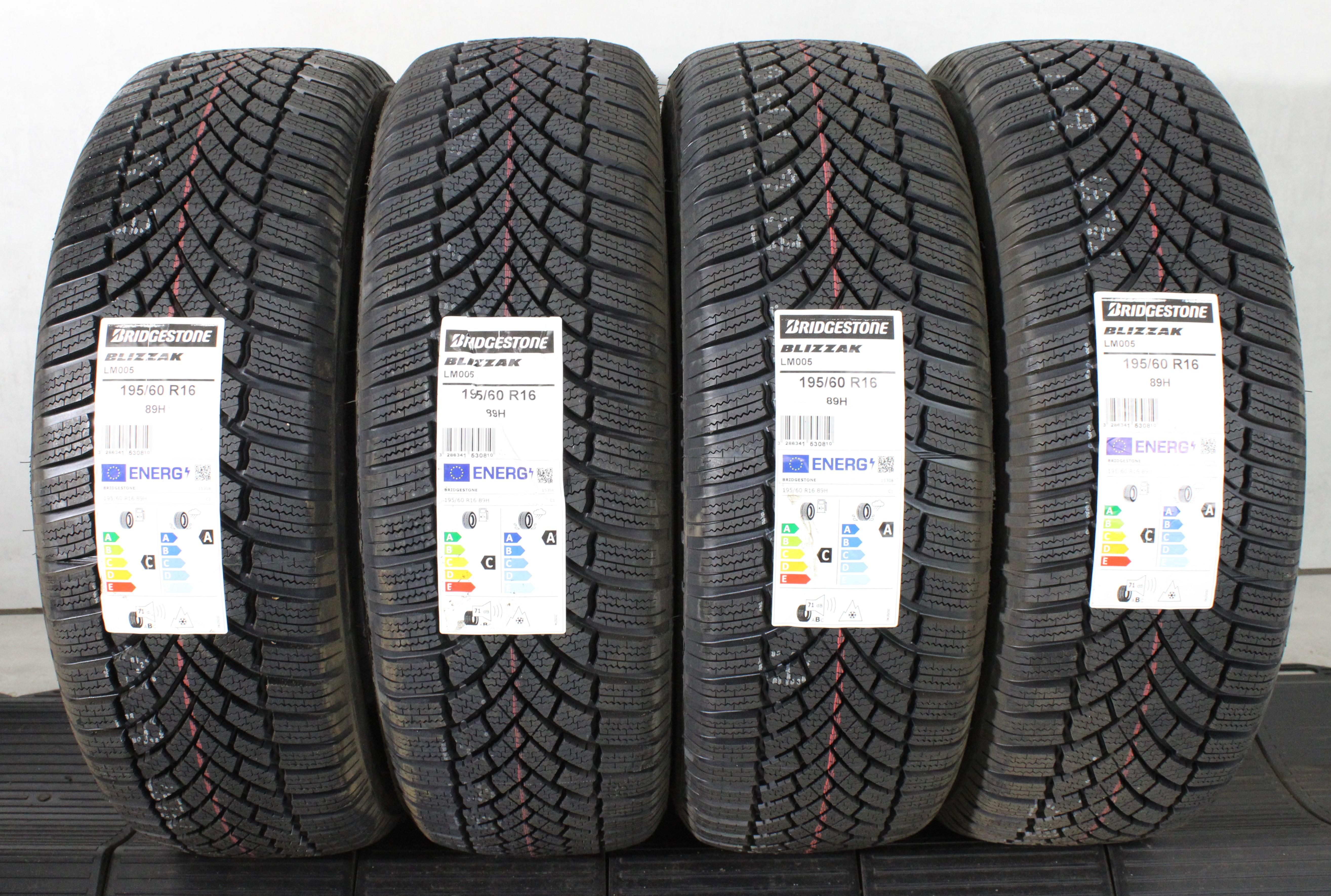4 x 195/60R16 89H Winterreifen Bridgestone Blizzak LM005 2022