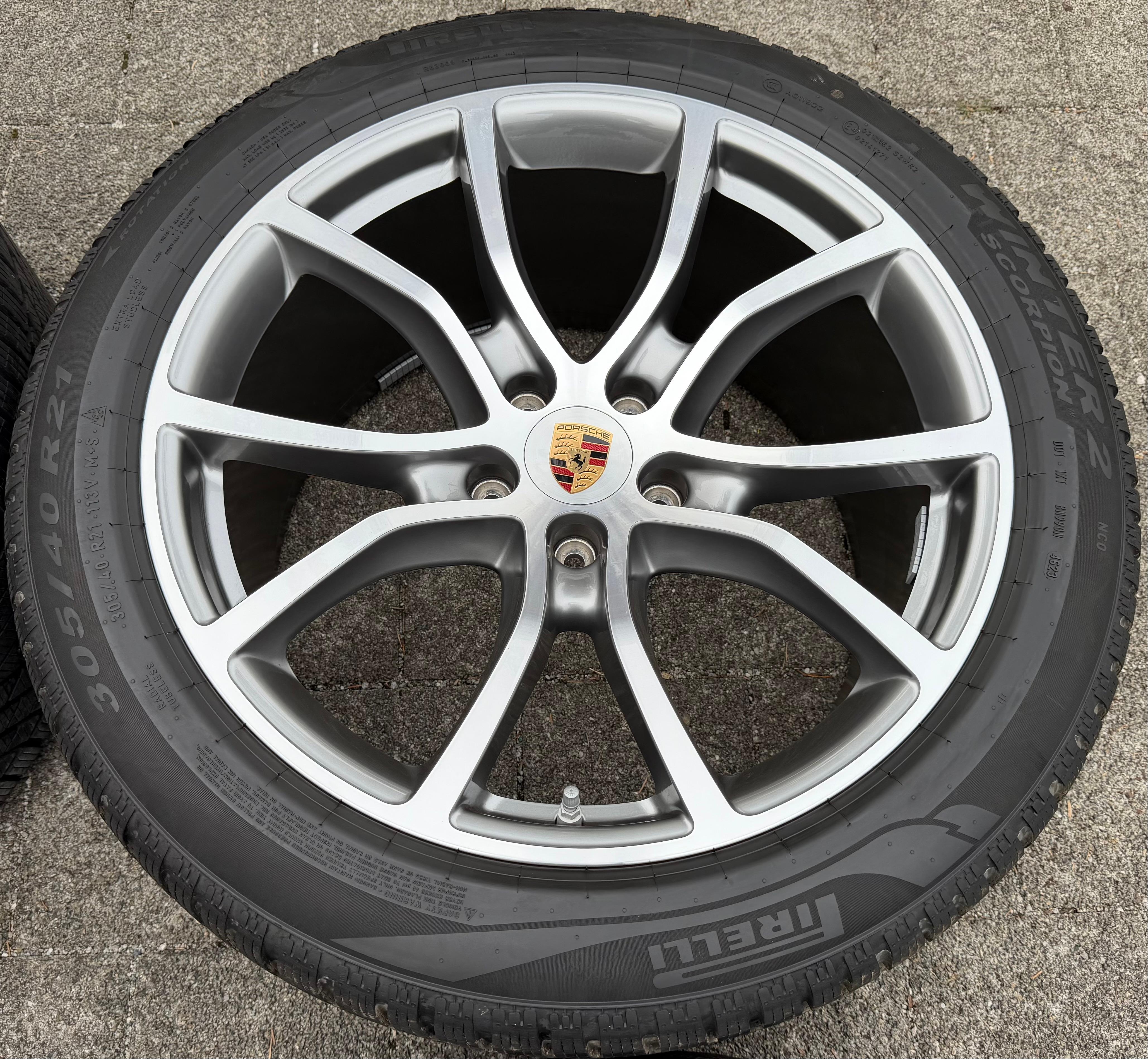 4 originele 21" lichtmetalen winterwielen Porsche Cayenne Coupé II E3 9Y3601025BN Pirelli