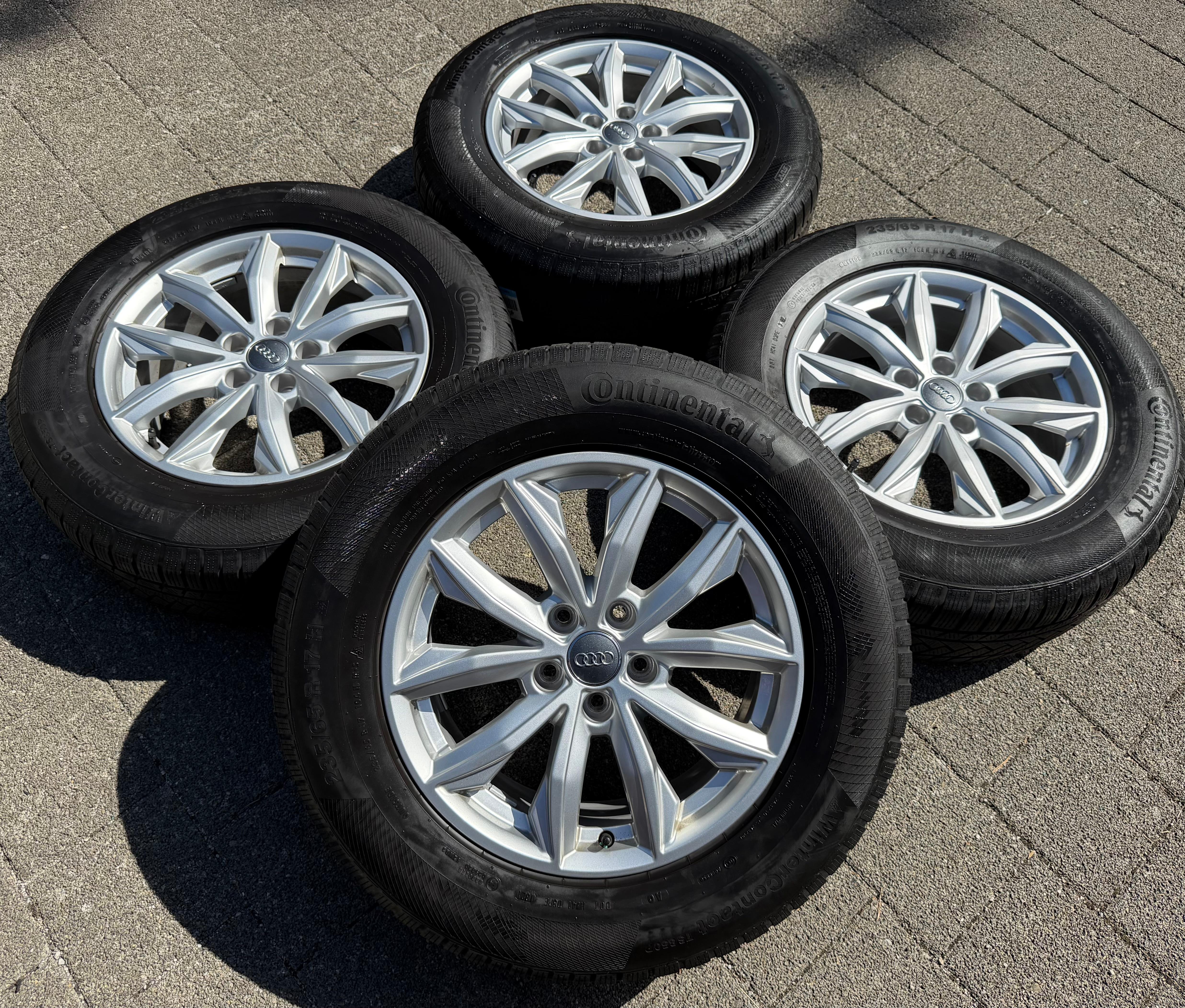 4 Original 17" Alu Winterräder Audi Q5 FY 80A601025J 7x17 ET34 235/65R17 104H Continental
