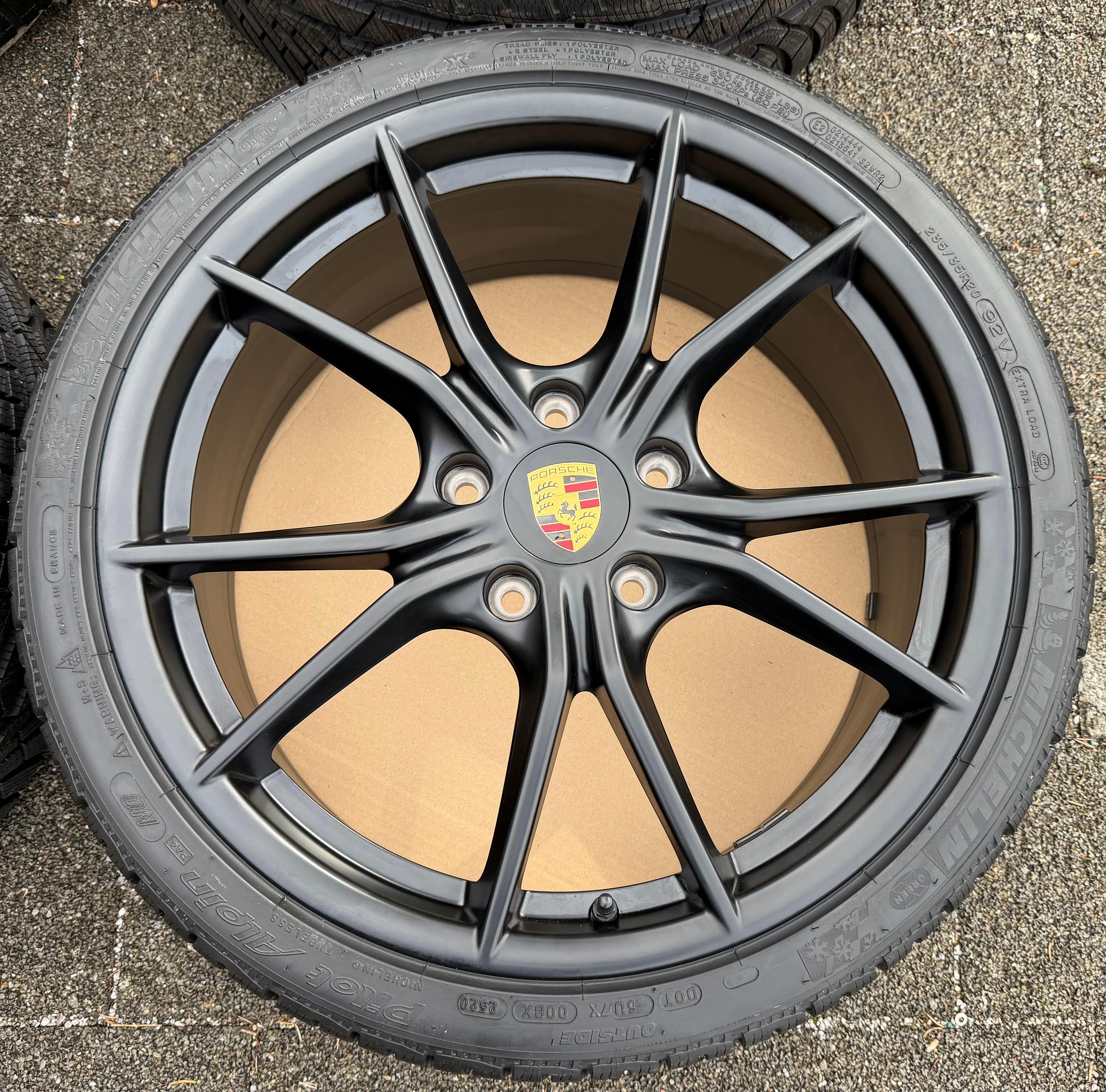 4 Original 20" Alu Winterräder Porsche Boxster Cayman 918 982 GTS Schwarz RDKS