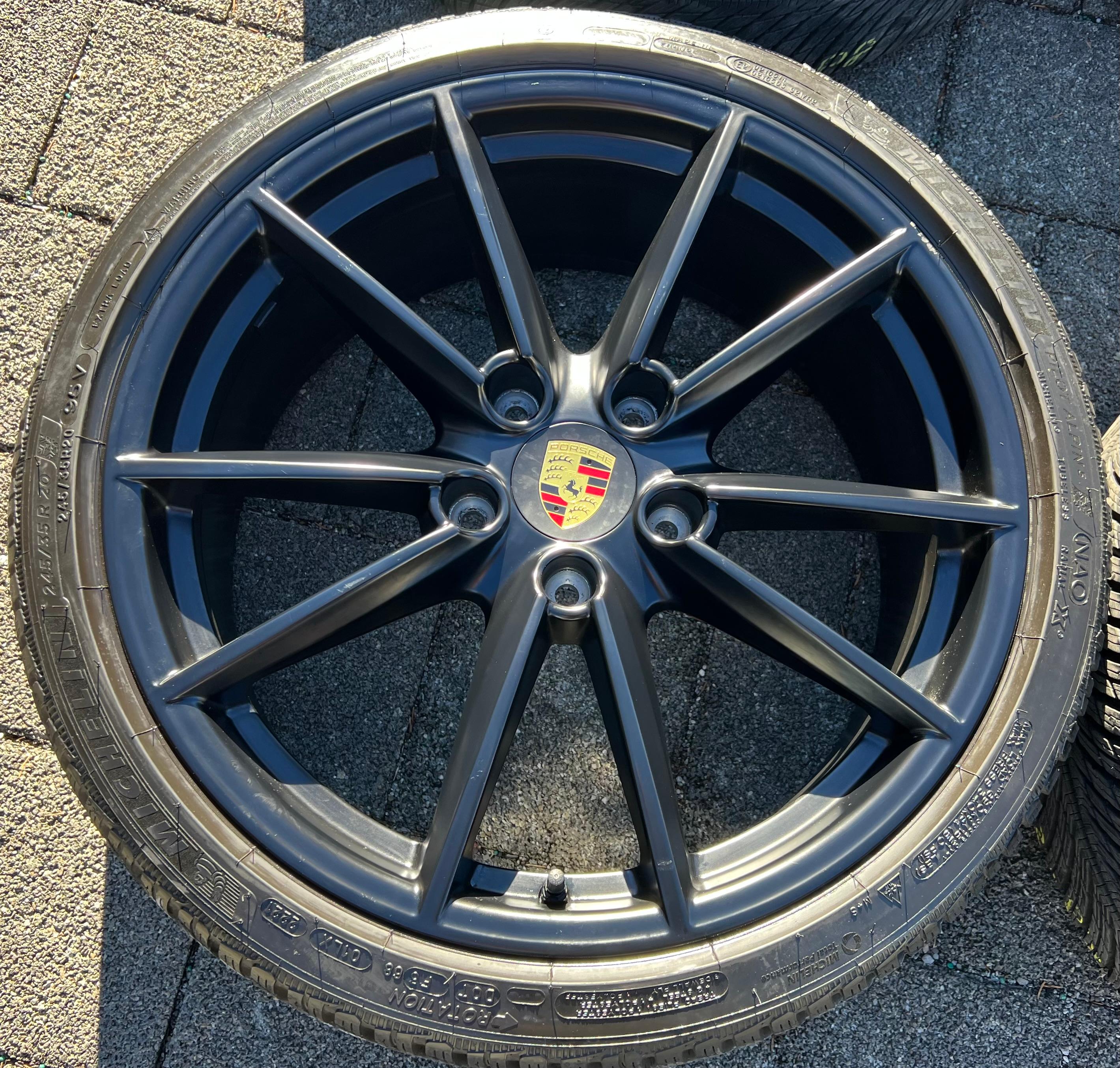 4 ORIGINAL 20" 21" ALU WINTERRÄDER PORSCHE 911 992 992601025C 992601025D SCHWARZ RDKS